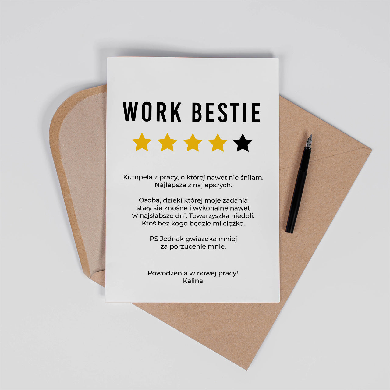Kartka na pożegnanie koleżanki odchodzącej z pracy A4 - Work Bestie kartka personalizowana kartka na odejście z pracy 