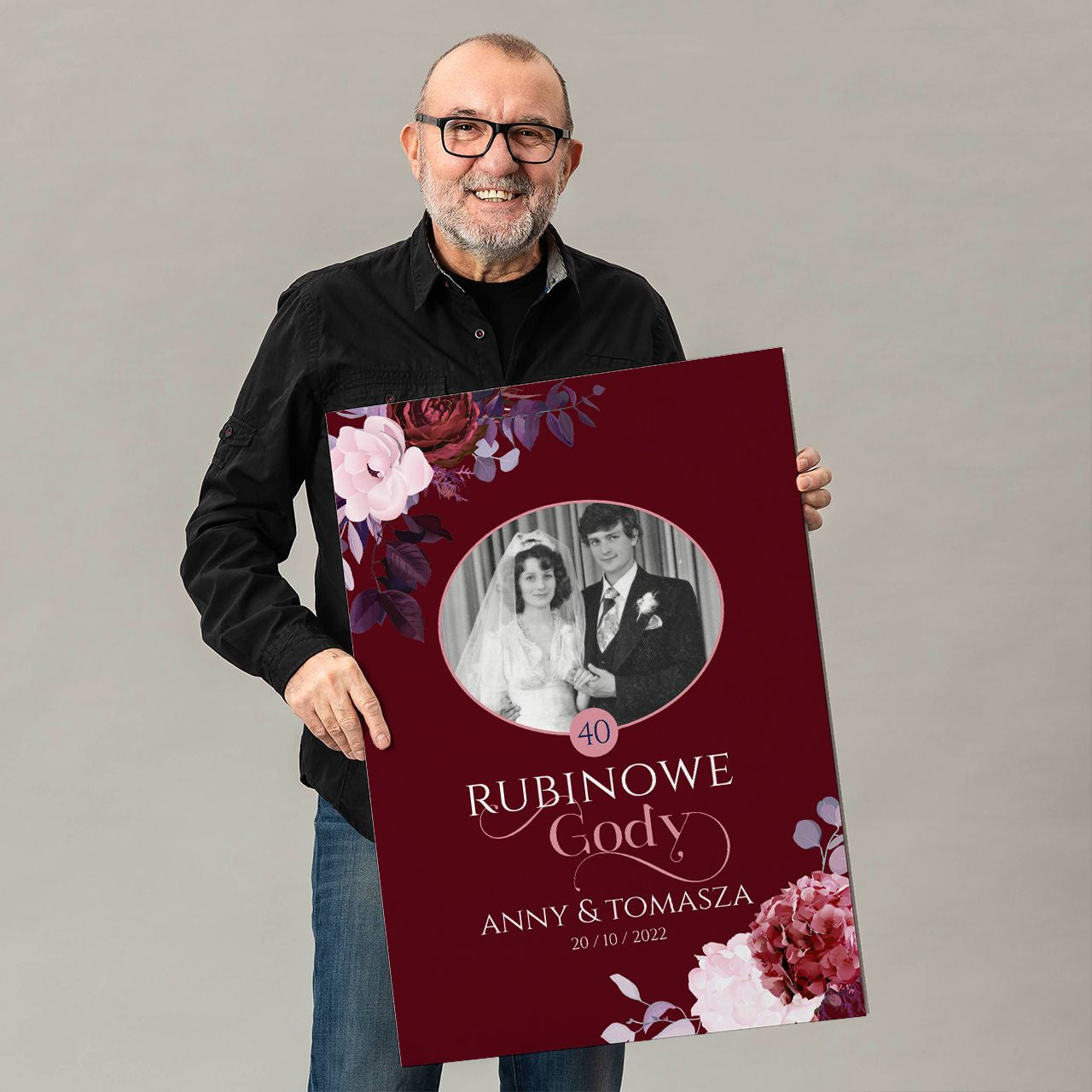 Personalizowana kartka XXL - prezent na 40 rocznicę ślubu
