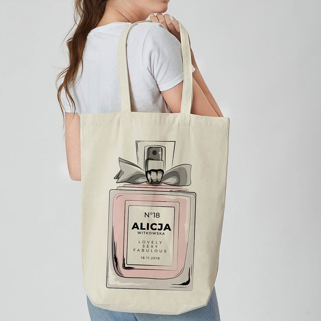 Bawełniana torba na urodziny dla siostry prezent dla siostry na urodziny torba personalizowana