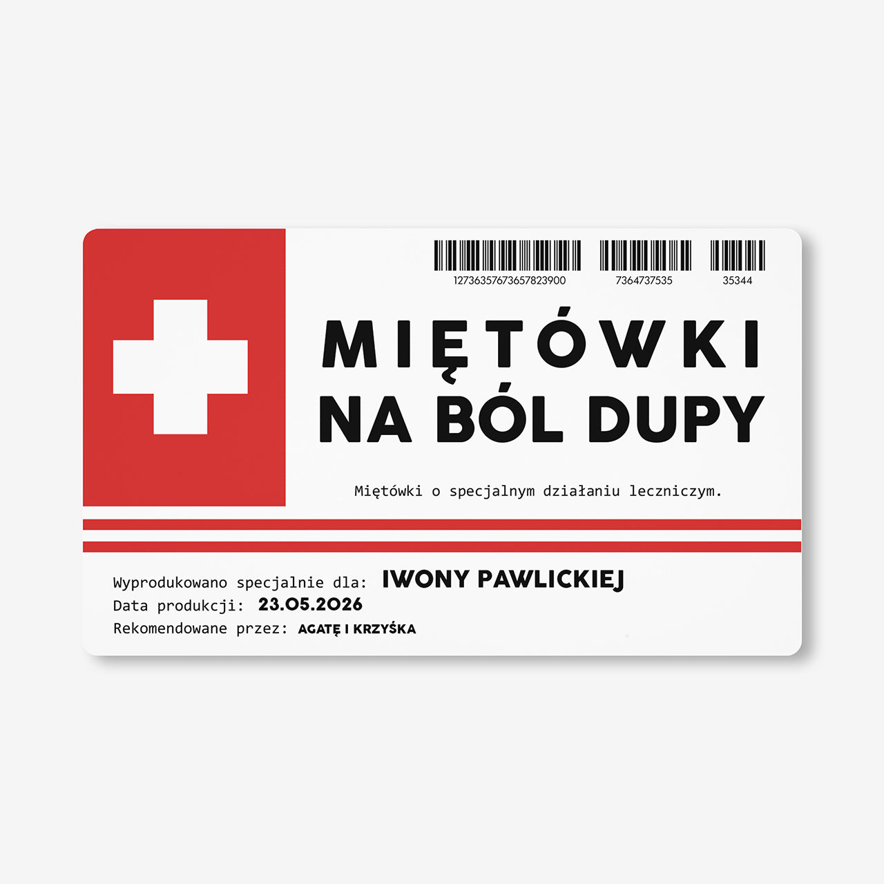 Pojemniczek na cukierki z etykietą personalizowaną -  śmieszny upominek zabawny upominek
