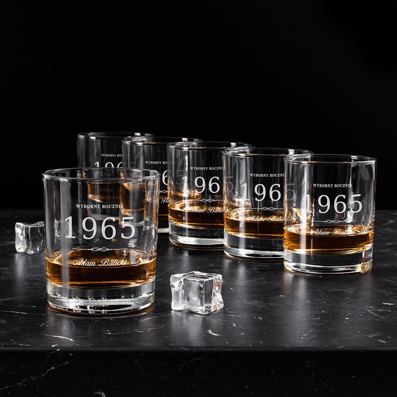 Zestaw szklanek do whisky z grawerem - Wyborny Rocznik - prezent urodzinowy dla niego