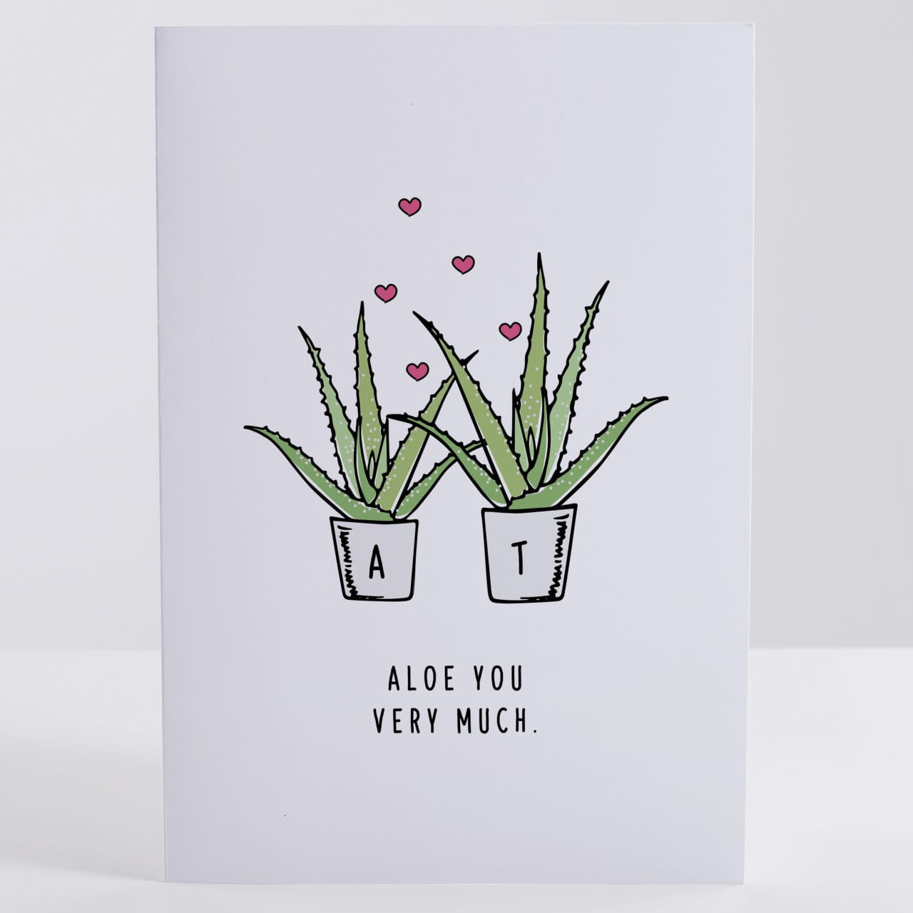 Personalizowana kartka walentynkowa dla dziewczyny - aloe you very much prezent na walentynki dla niej 