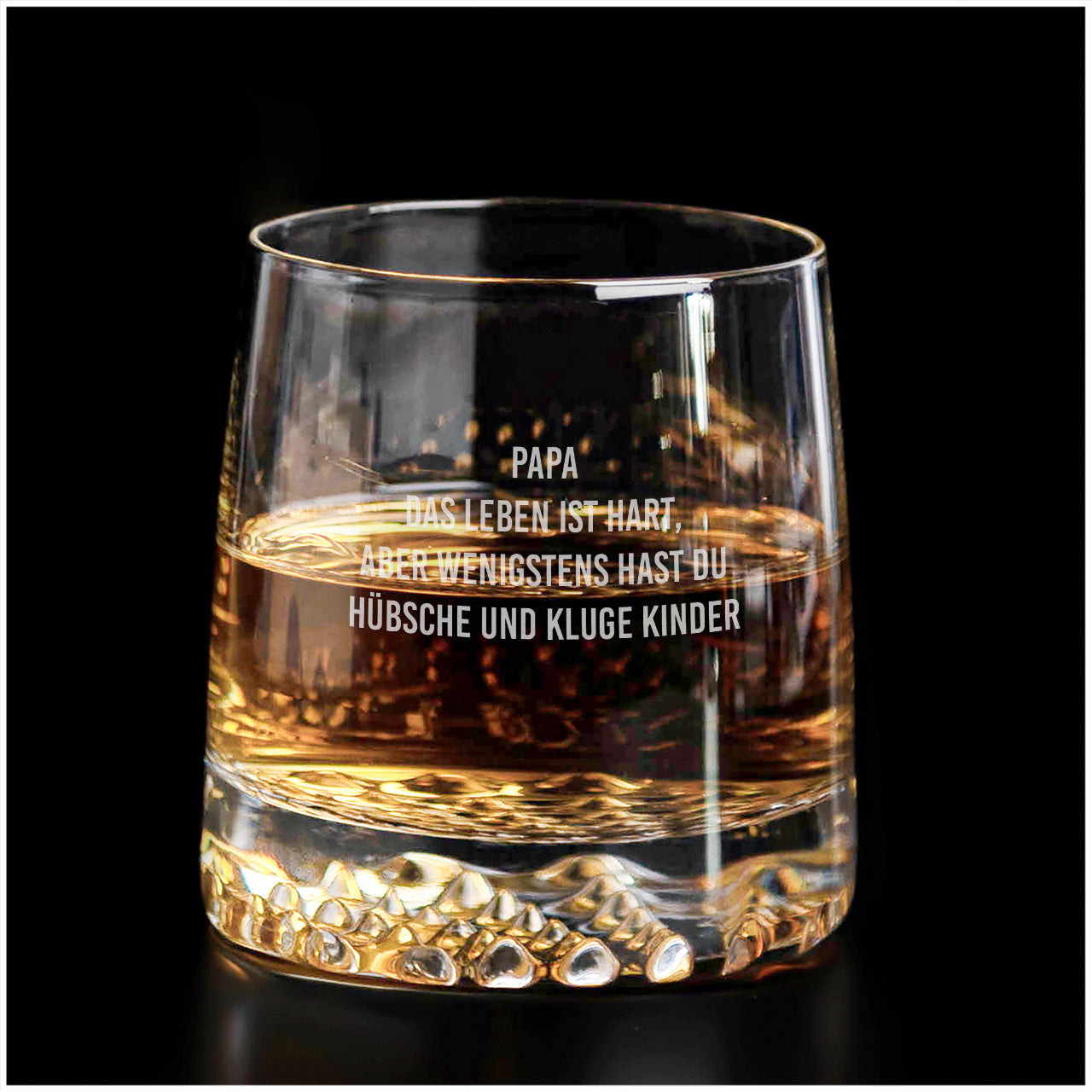 Whiskyglas für Papa DAS LEBEN IST HART lustiges Geschenk zum Vatertag