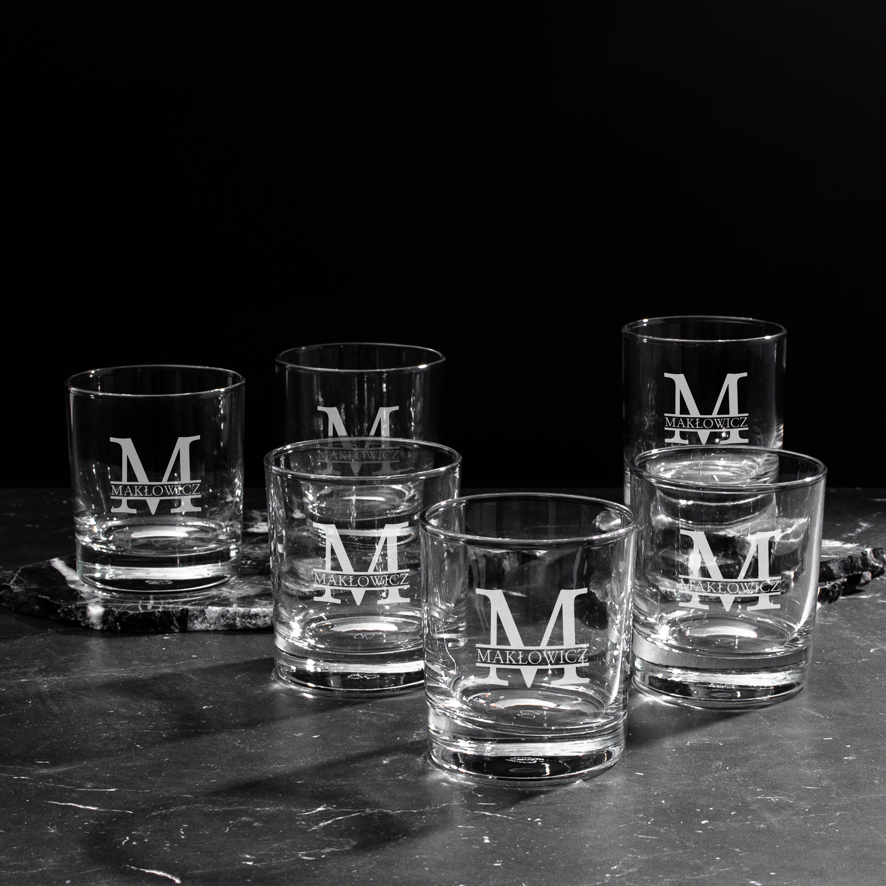Zestaw szklanek do whisky na prezent urodzinowy - Monogram