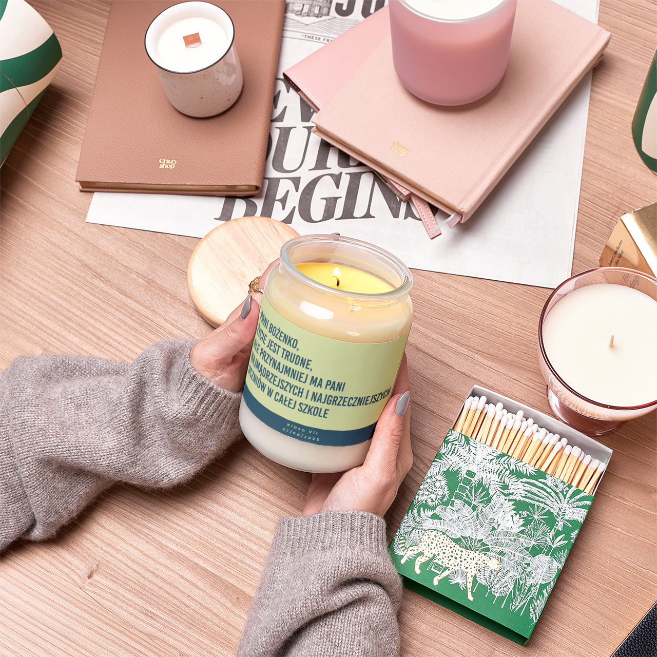 Świeczka dla nauczyciela - śmieszny prezent na zakończenie roku szkolnego prezent dla nauczyciela na koniec roku