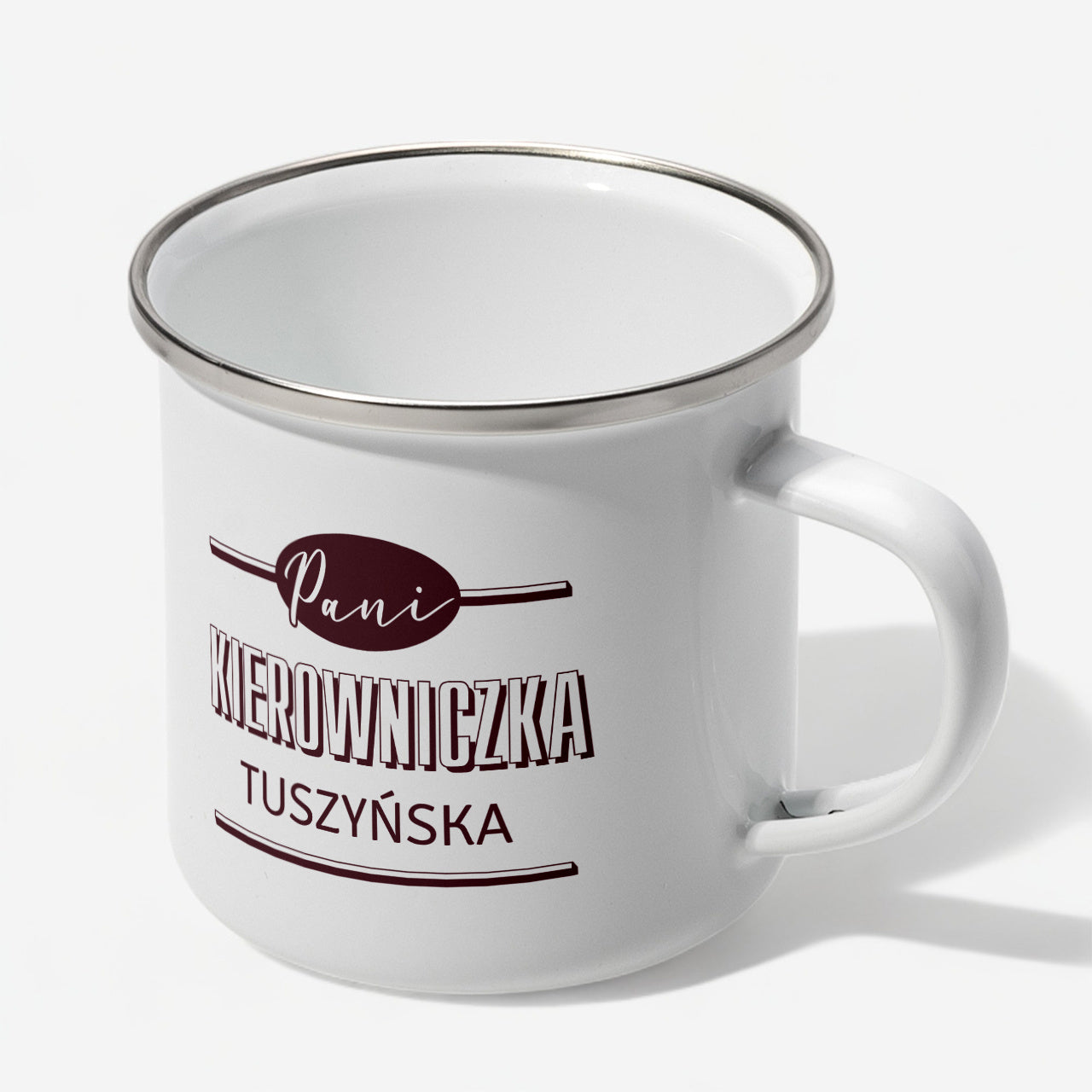 Kubek emaliowany dla kierowniczki prezent dla szefowej kubek dla kierowniczki kubek emaliowany dla szefowej