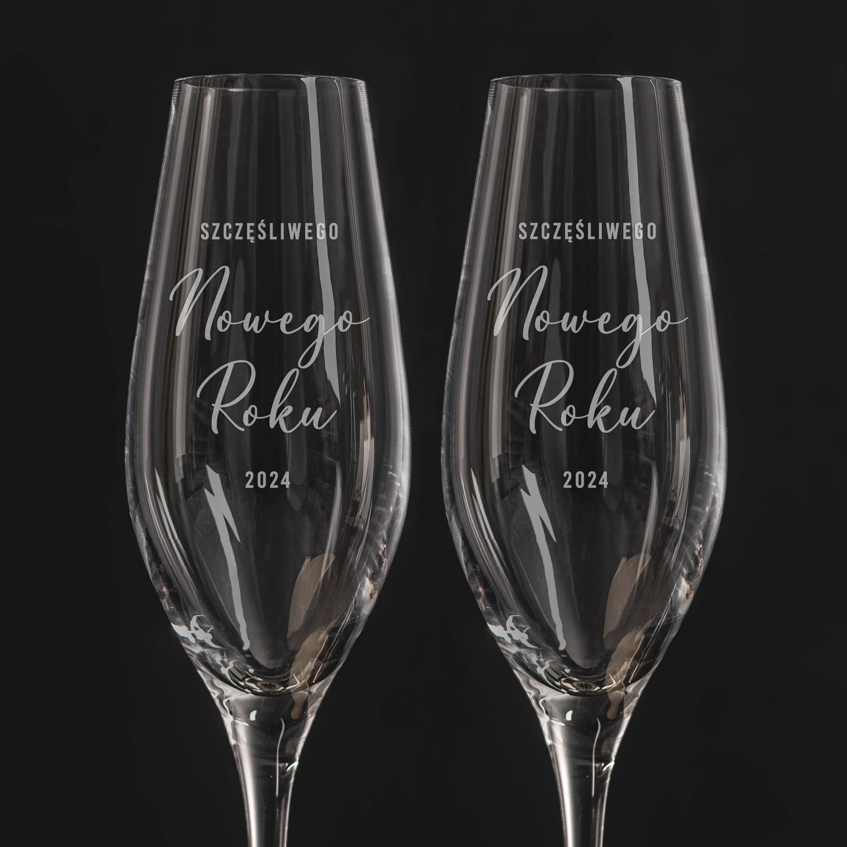Personalizowane kieliszki do szampana - Toast Noworoczny