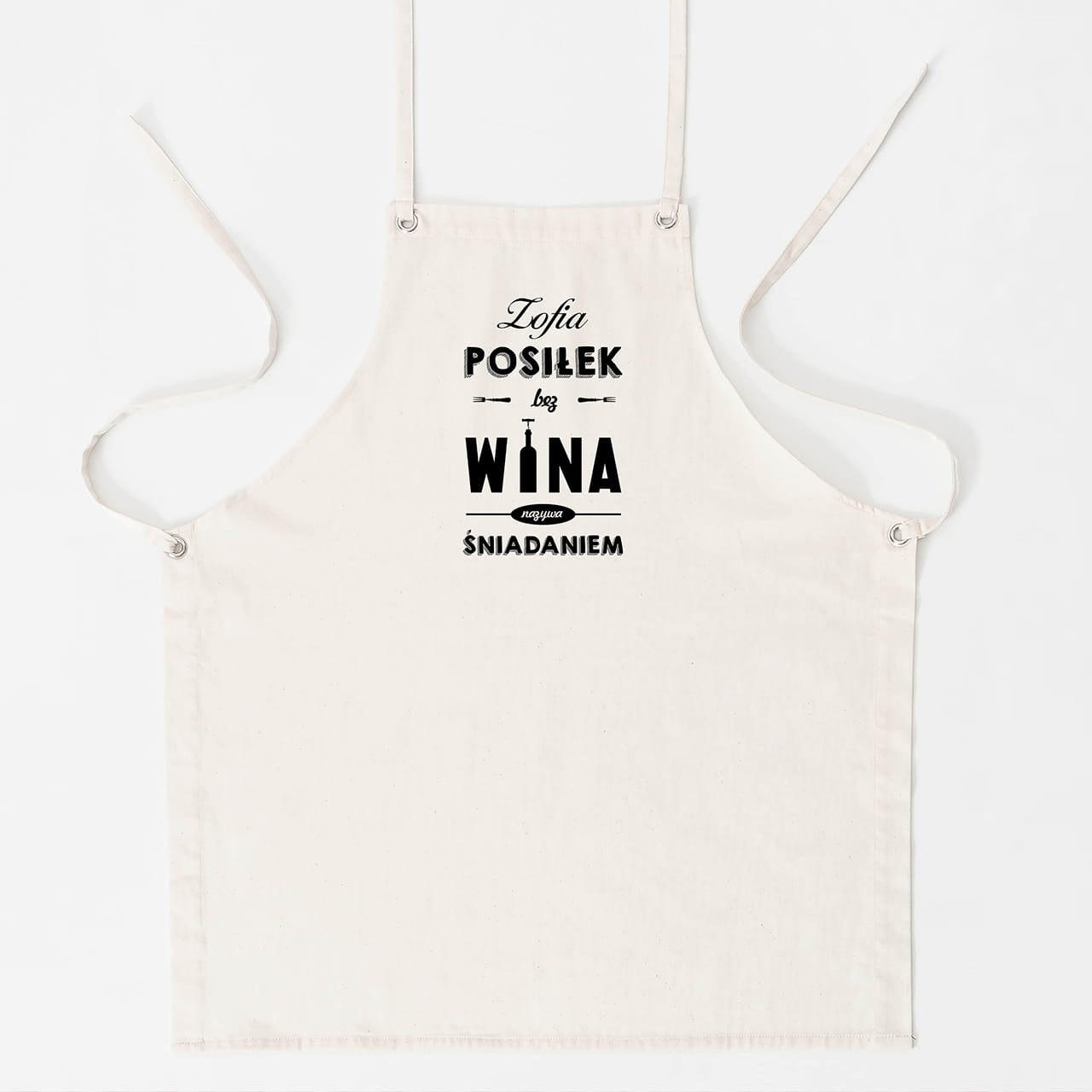 Fartuch z nadrukiem dla miłośniczki wina fartuch kuchenny fartuch personalizowany fartuch do kuchni