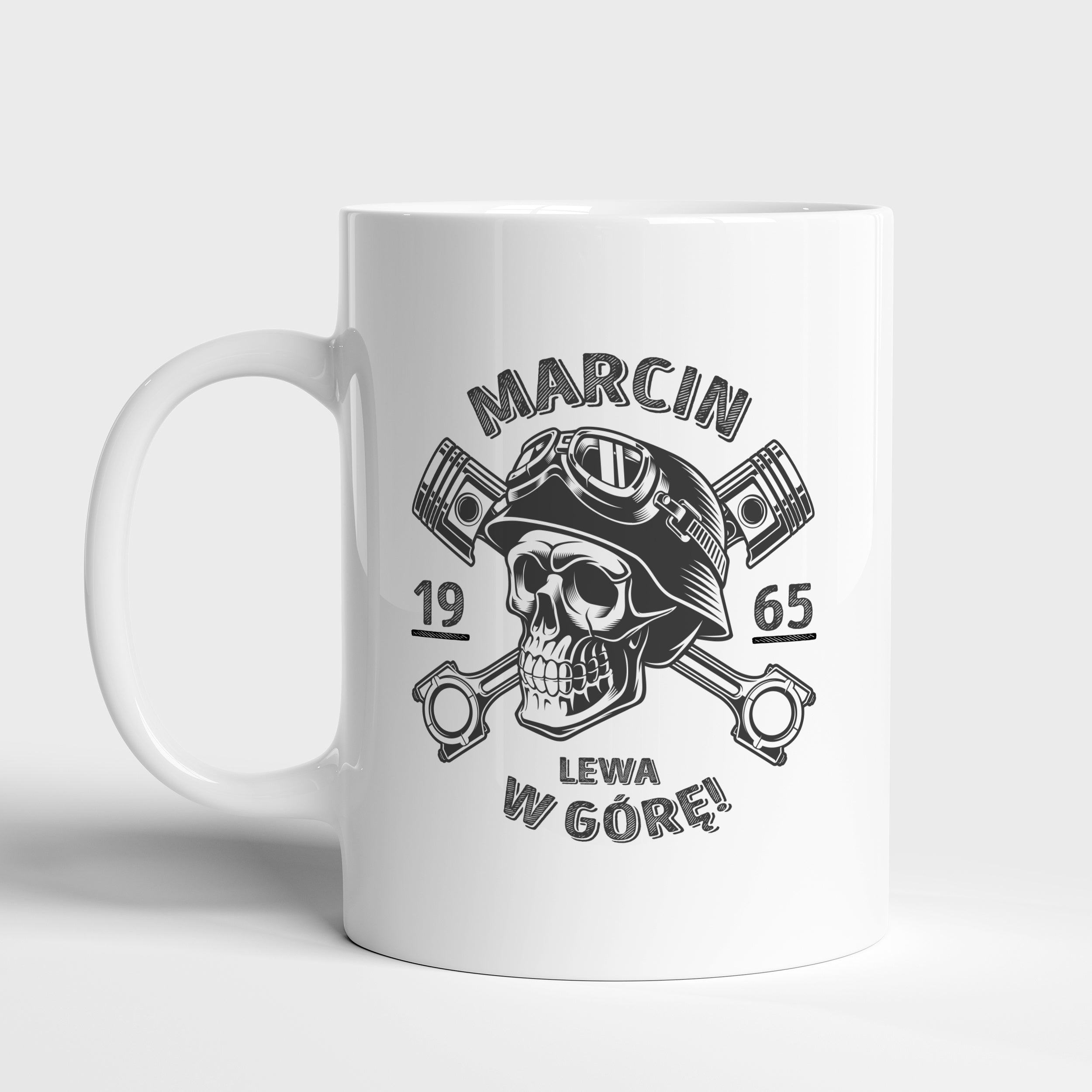 Personalizowany kubek dla motocyklisty - Lewa W Górę prezent dla motocyklisty prezent dla fana motocykli