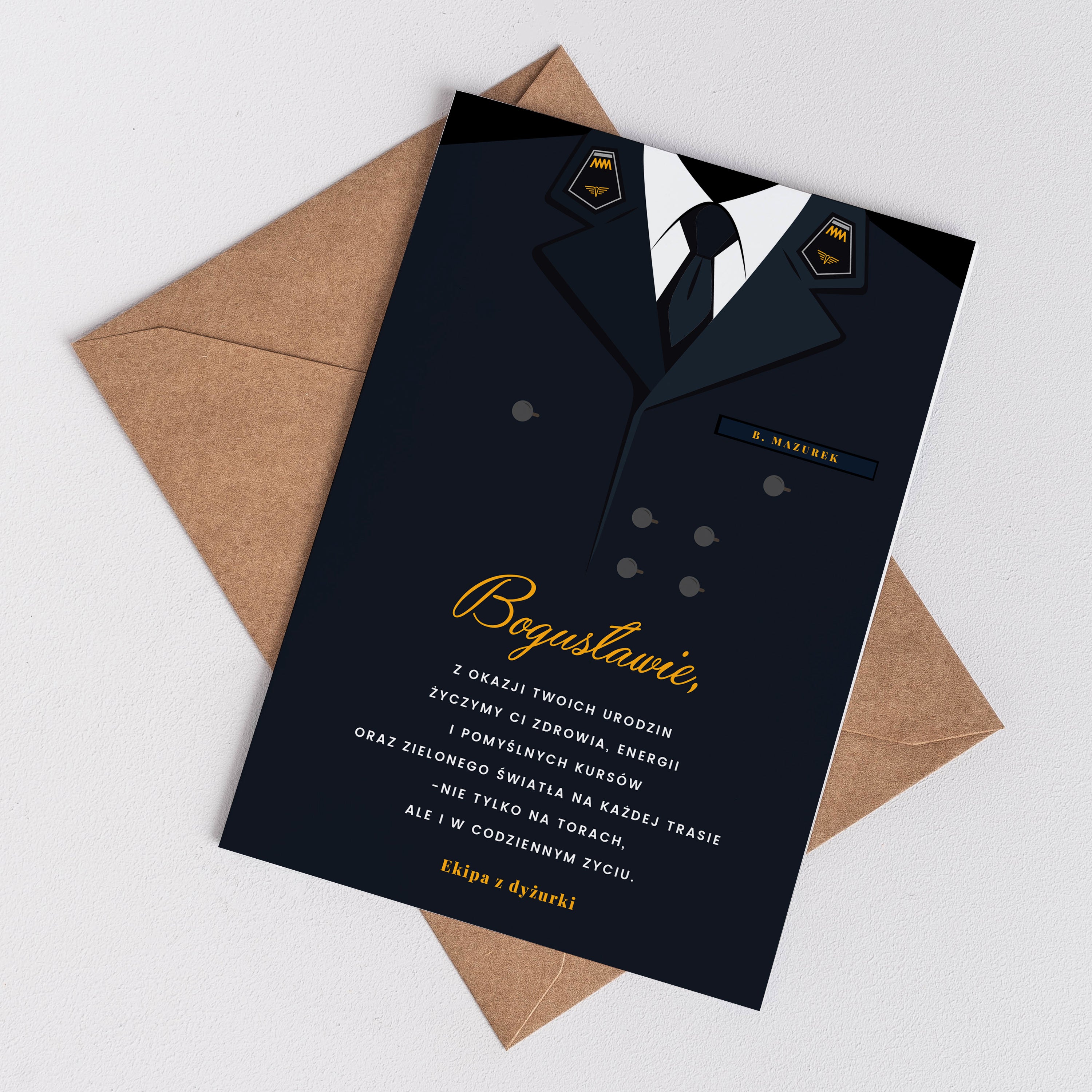 Kartka dla kolejarza prezent dla kolejarza kartka urodzinowa