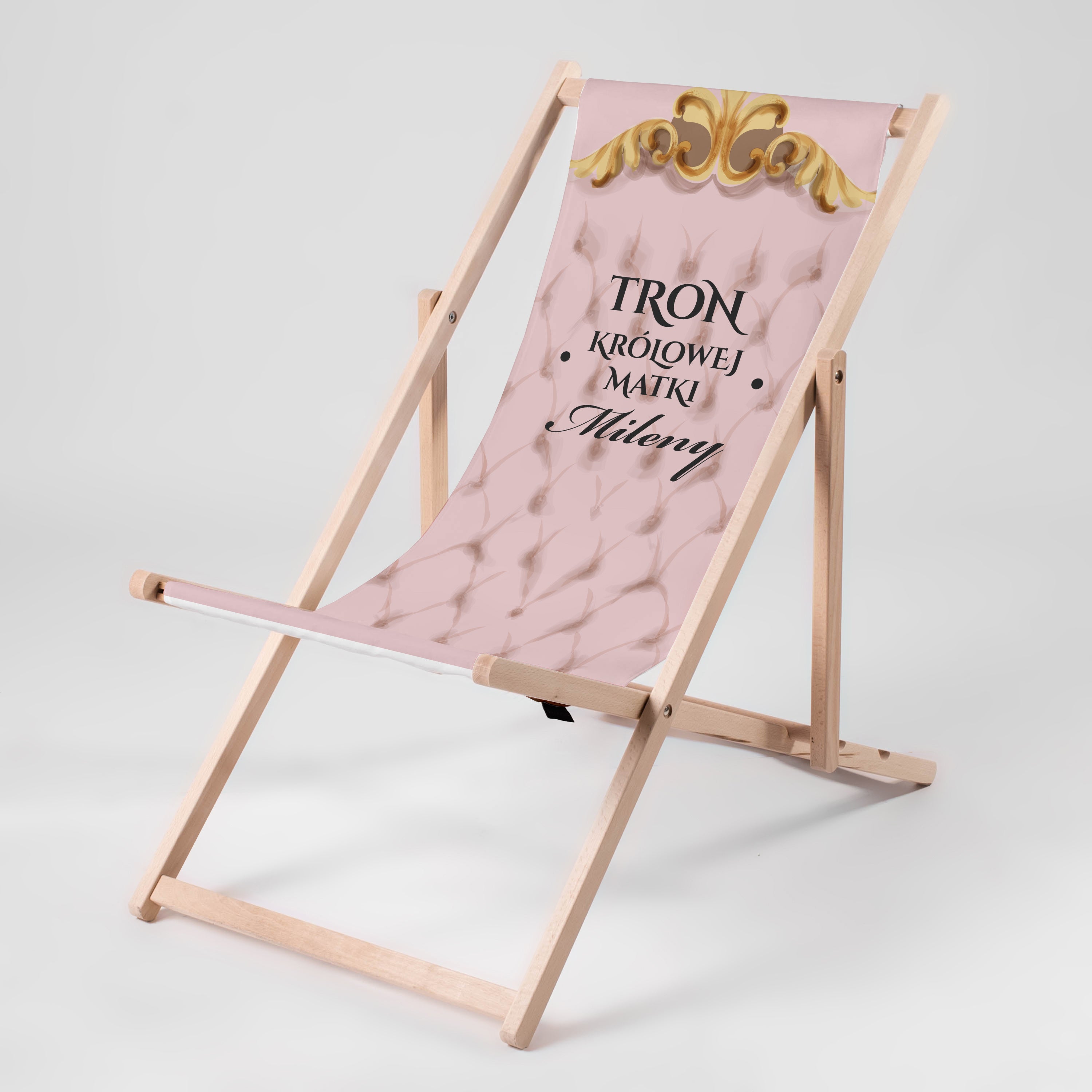 Leżak personalizowany dla mamy - Tron Królowej prezent na dzień mamy personalizowany leżak