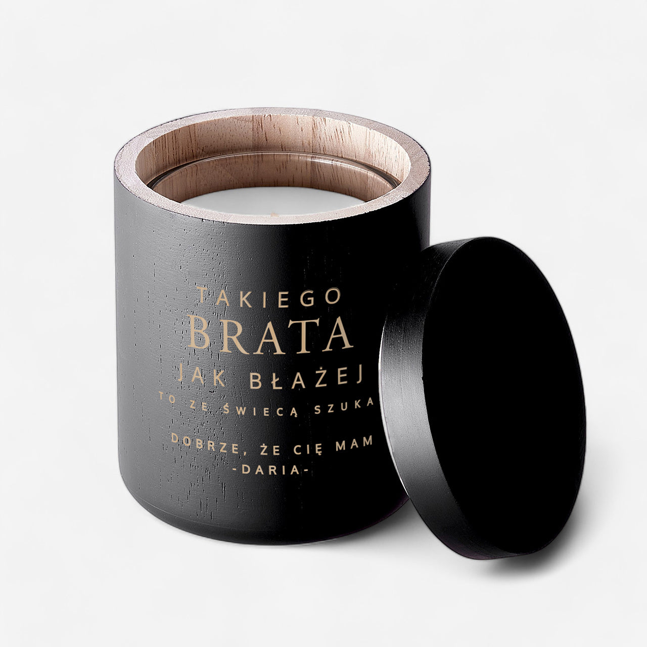 Grawerowana świeca dla brata