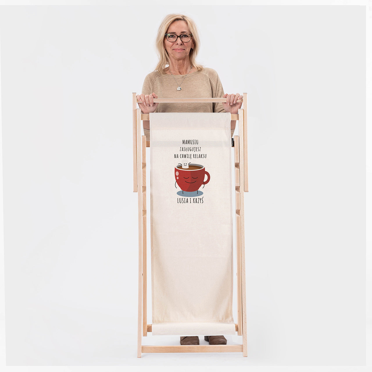 Personalizowany leżak na prezent dla mamy prezent na dzień mamy leżak do ogrodu leżak z nadrukiem