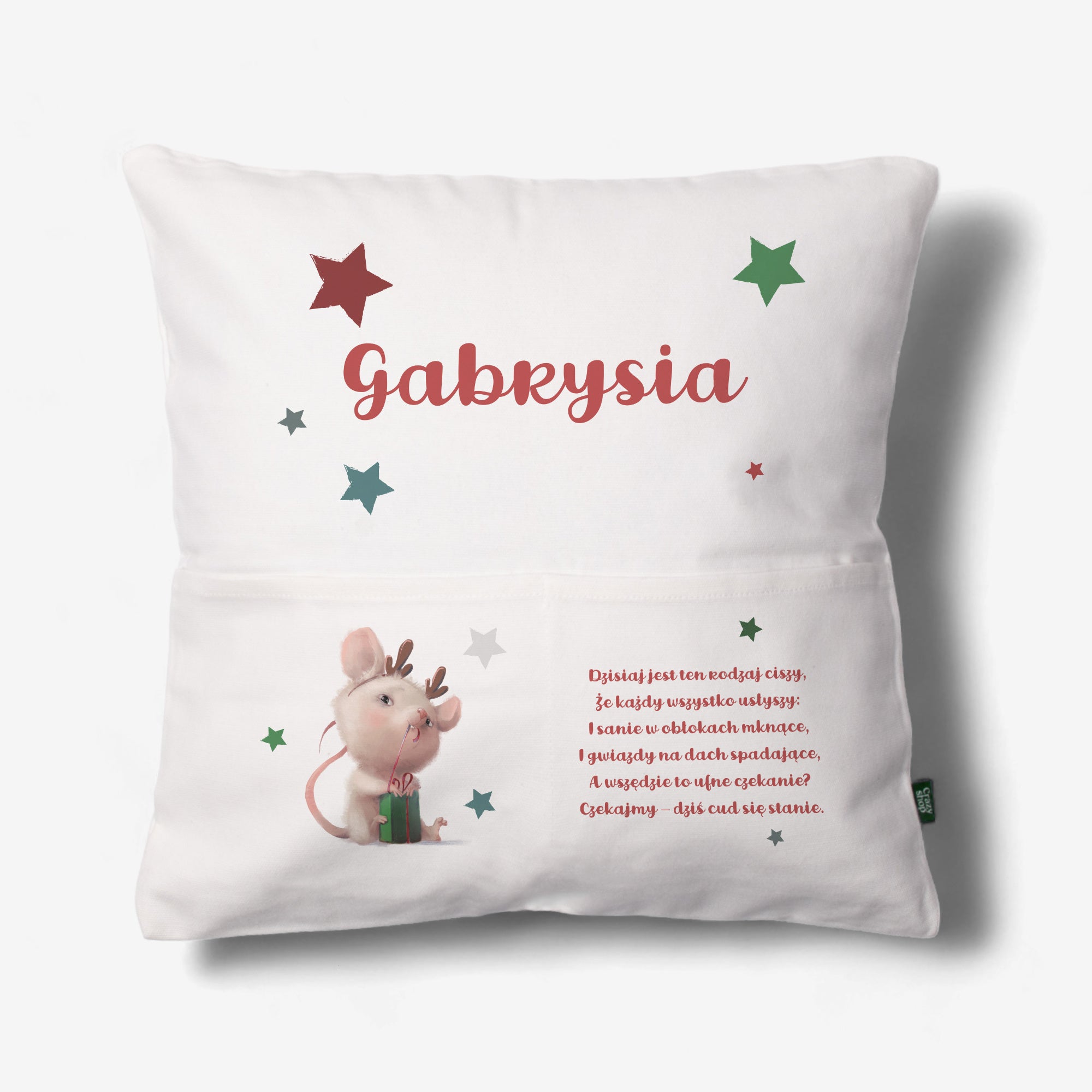 Poduszka świąteczna - prezent na gwiazdkę dla dziewczynki