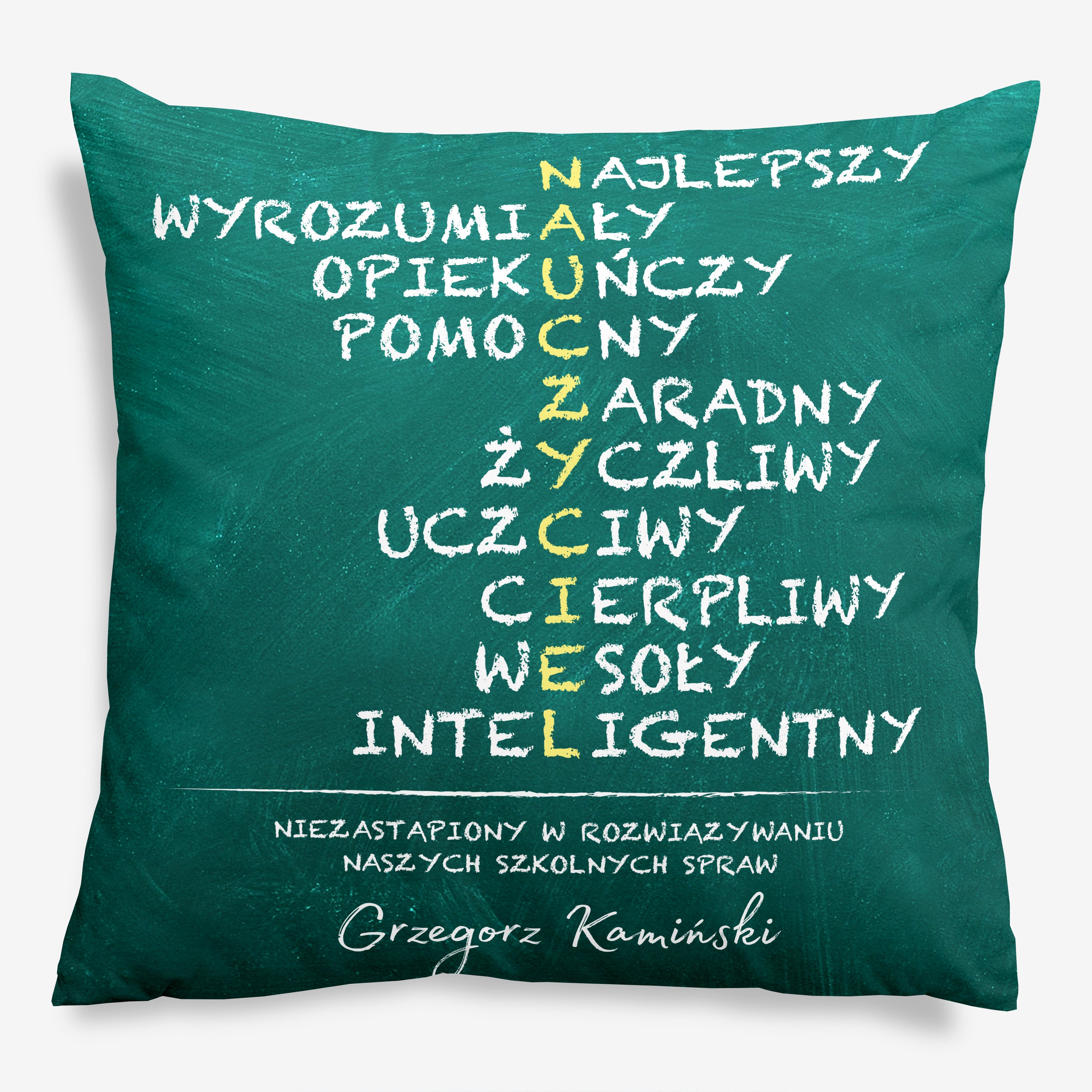 Personalizowana poduszka dla wychowawcy - prezent dla nauczyciela