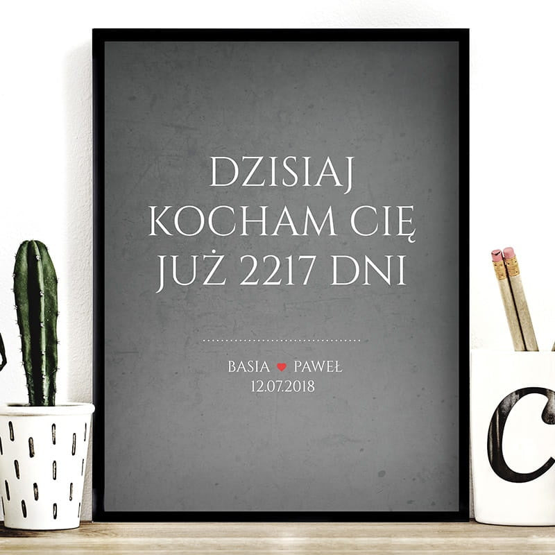 Plakat personalizowany na prezent dla ukochanej na rocznicę personalizowany plakat prezent na rocznicę dla niej