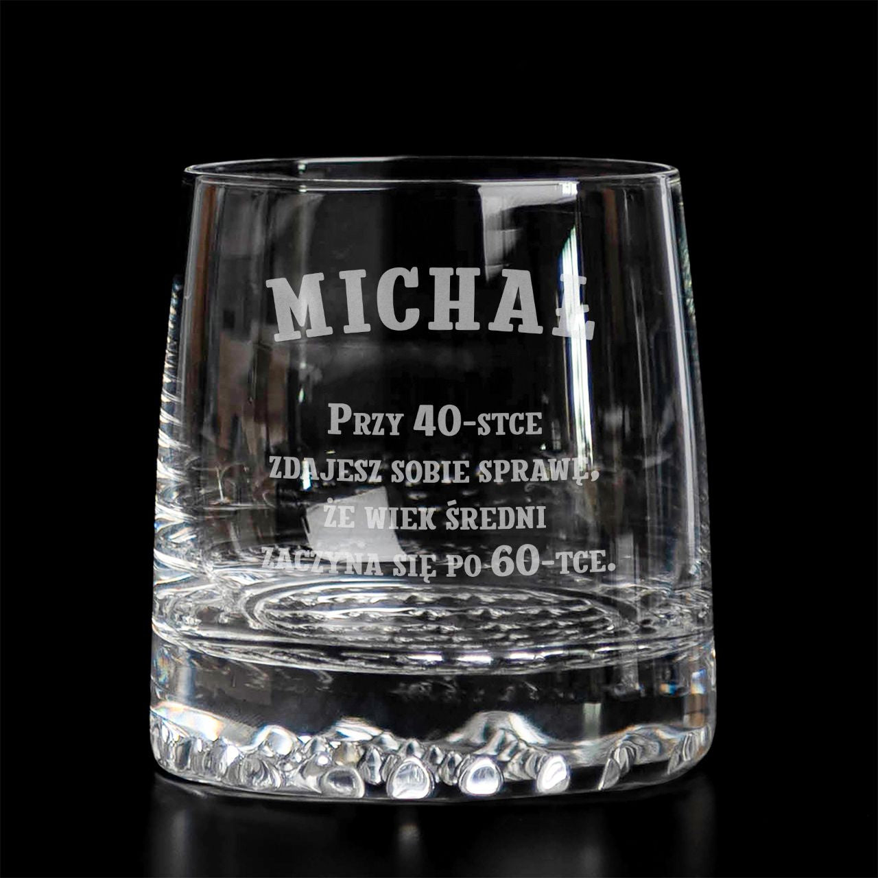 Grawerowana szklanka na 40 urodziny - prezent dla faceta