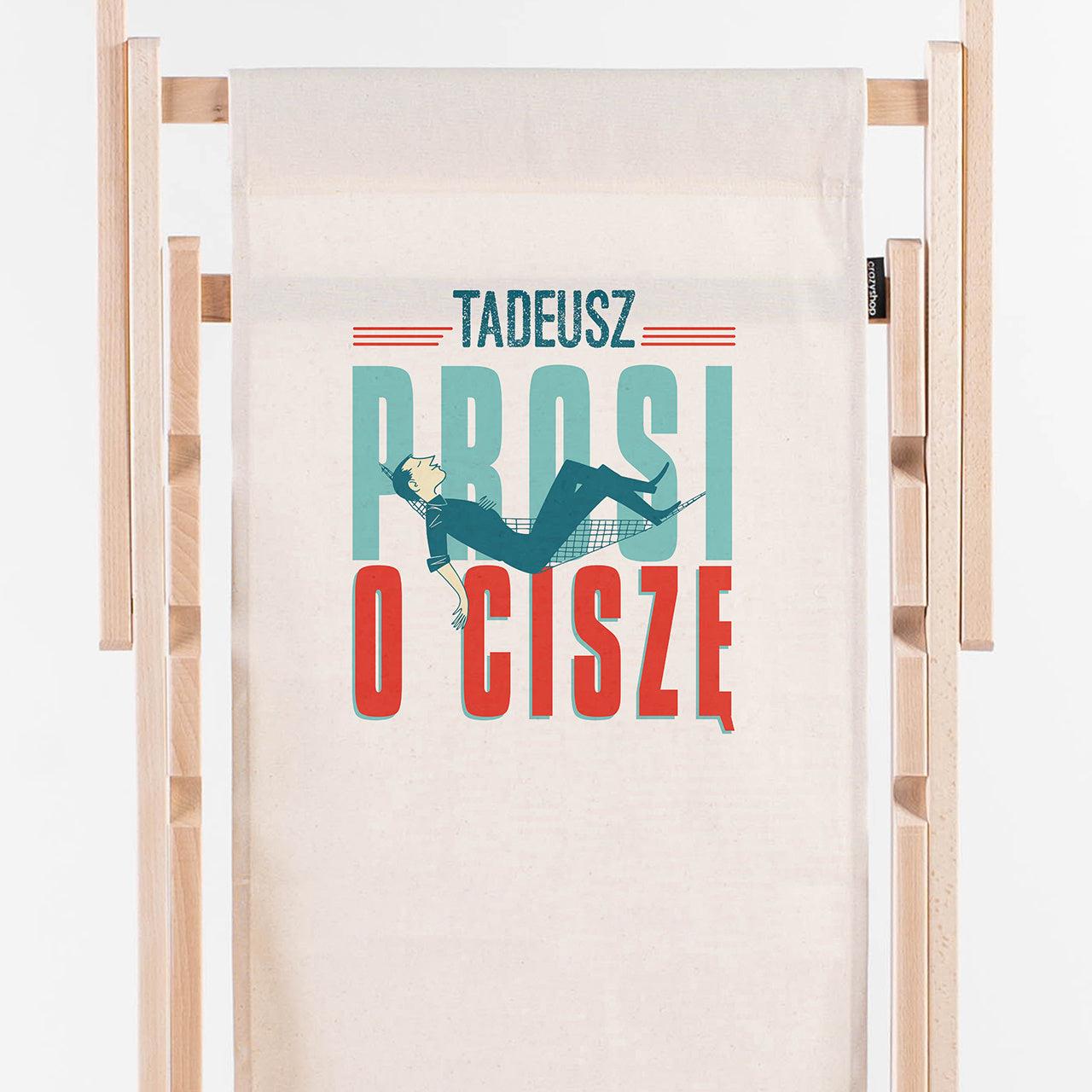 Leżak personalizowany na prezent dla emeryta - Prośba o ciszę