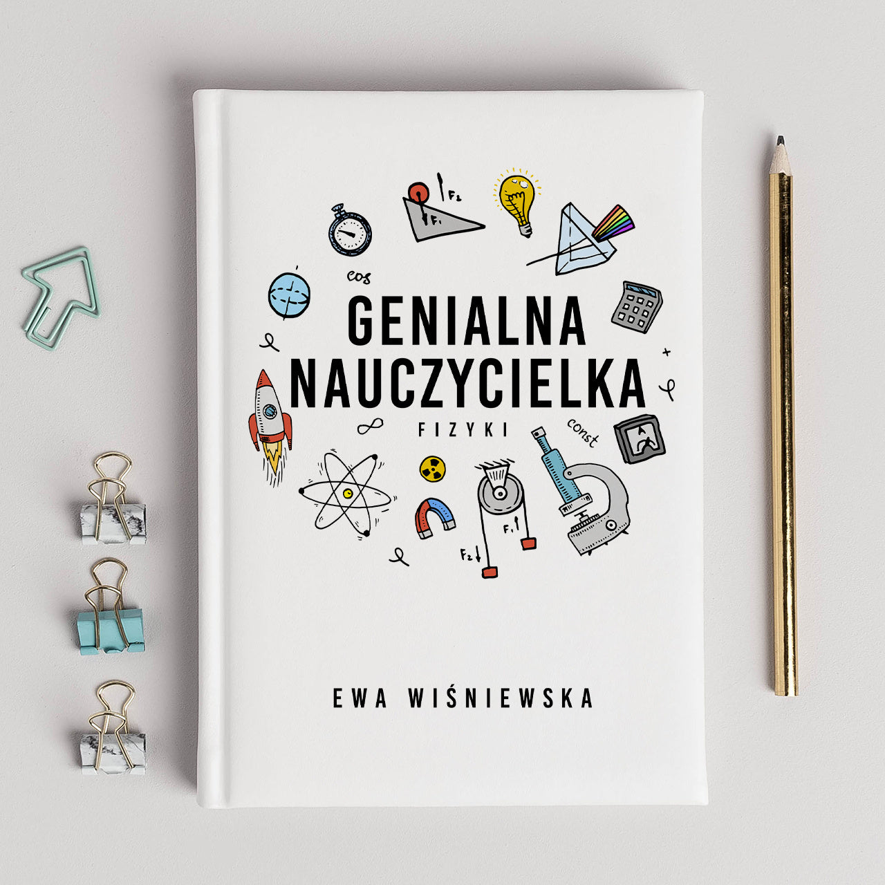 Personalizowany kalendarz dla nauczyciela fizyki prezent na Dzień Nauczyciela kalendarz dla fizyka