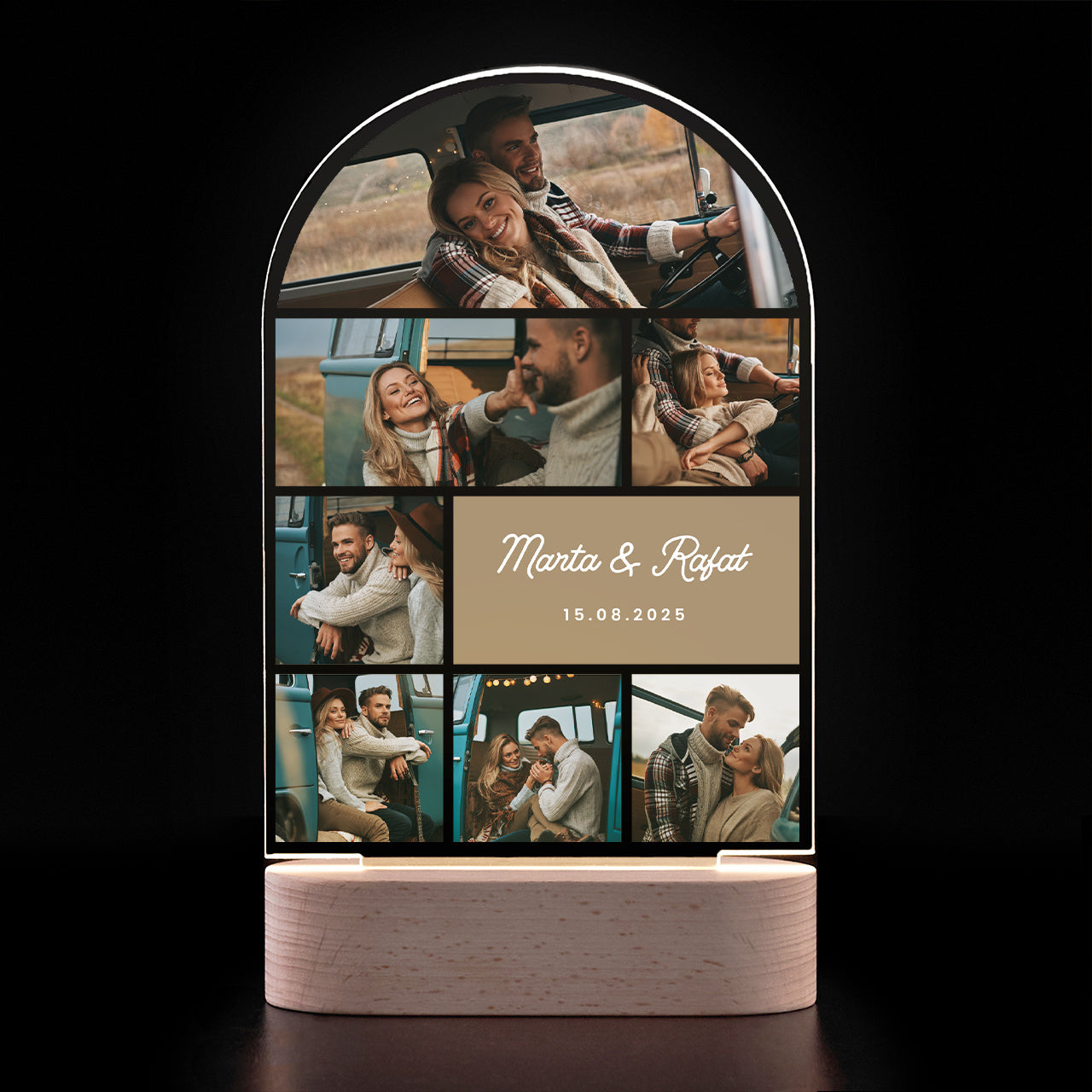 Ramka Led ze zdjęciami - Wspólne Chwile - prezent dla ukochanej romantyczny prezent dla ukochanej