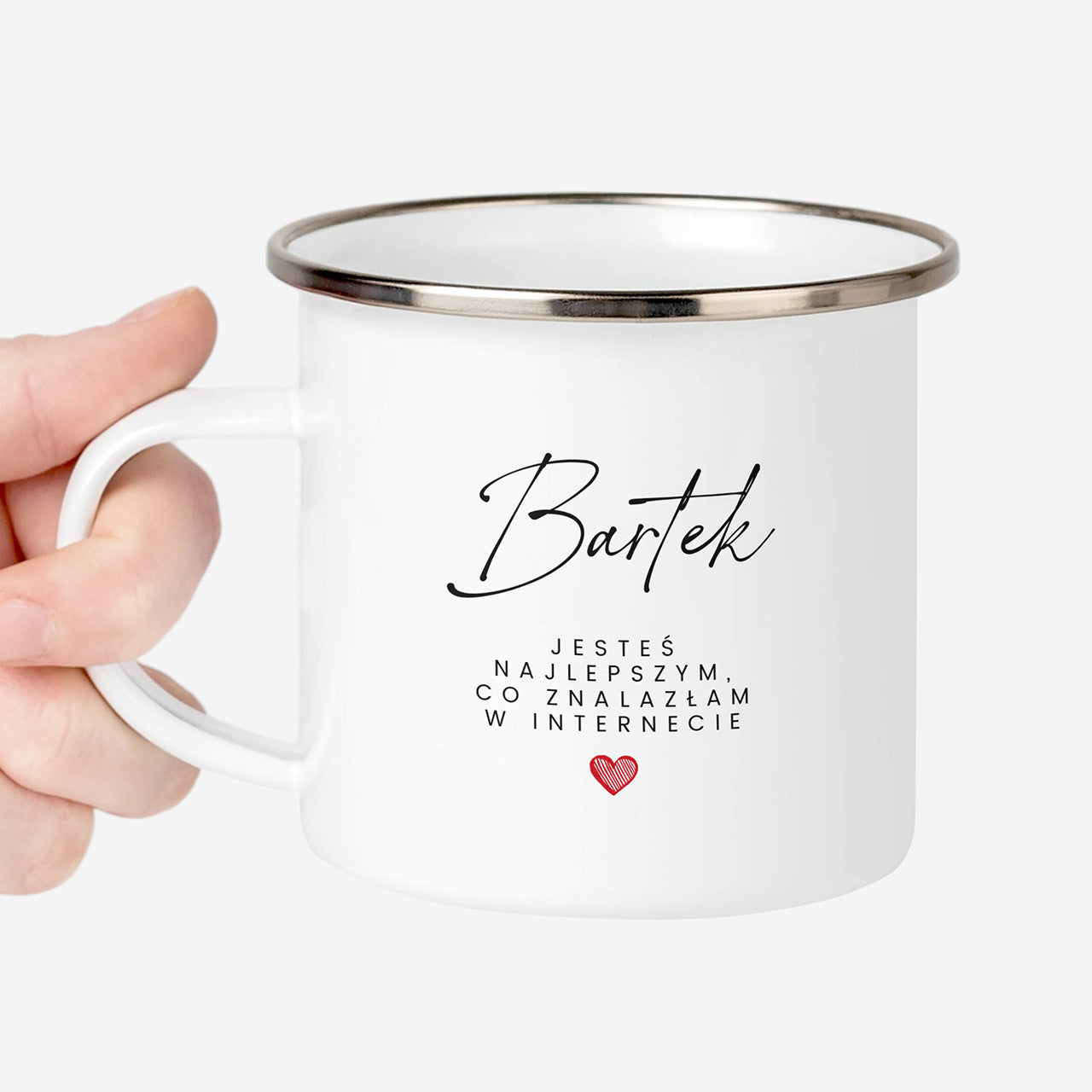 Emaliowany kubek na Dzień Chłopaka - prezent dla ukochanego kubek emaliowany prezent na Dzień Chłopaka