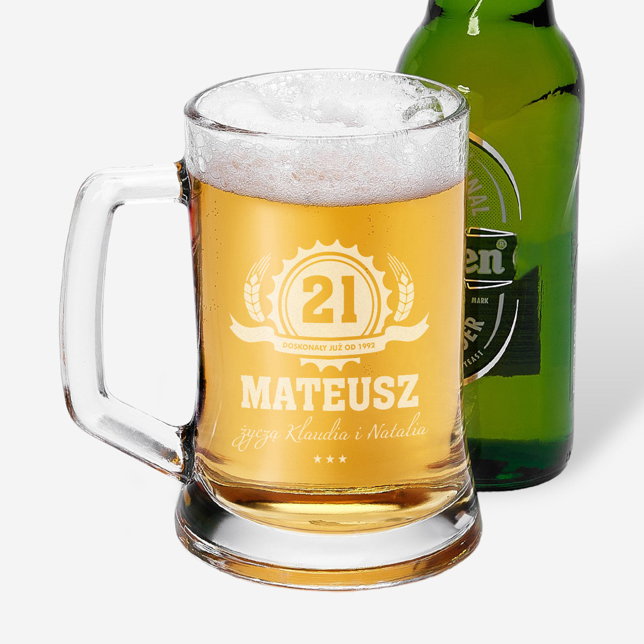 Personalizowany kufel do piwa - urodzinowy prezent dla mężczyzny prezent na urodziny dla mężczyzny kufel na piwo