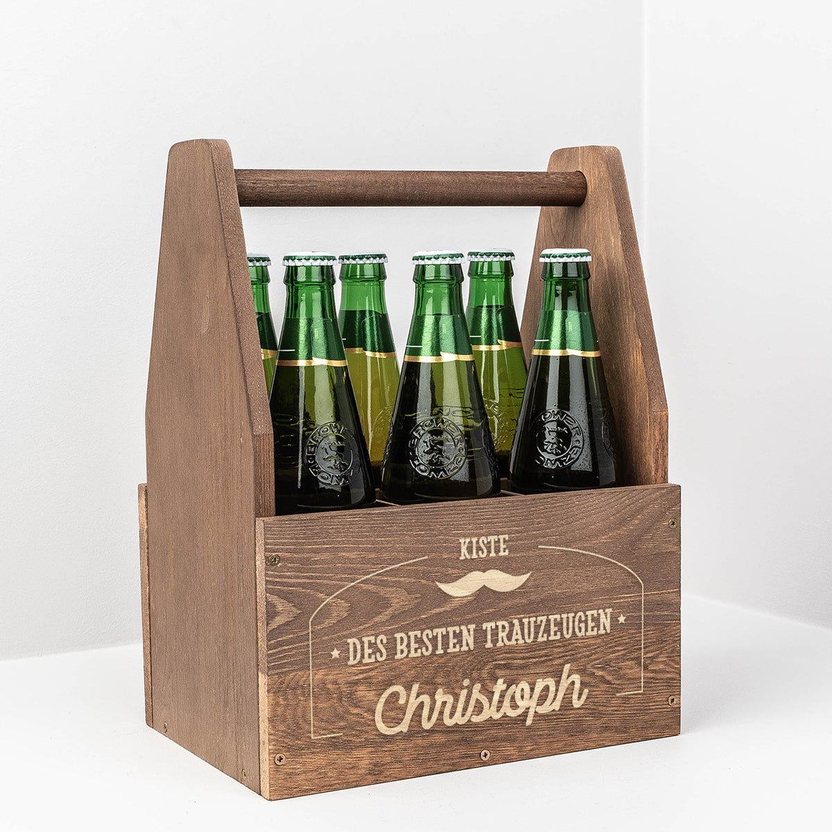 Gravierter Bierträger - GESCHENK FÜR DEN TRAUZEUGEN