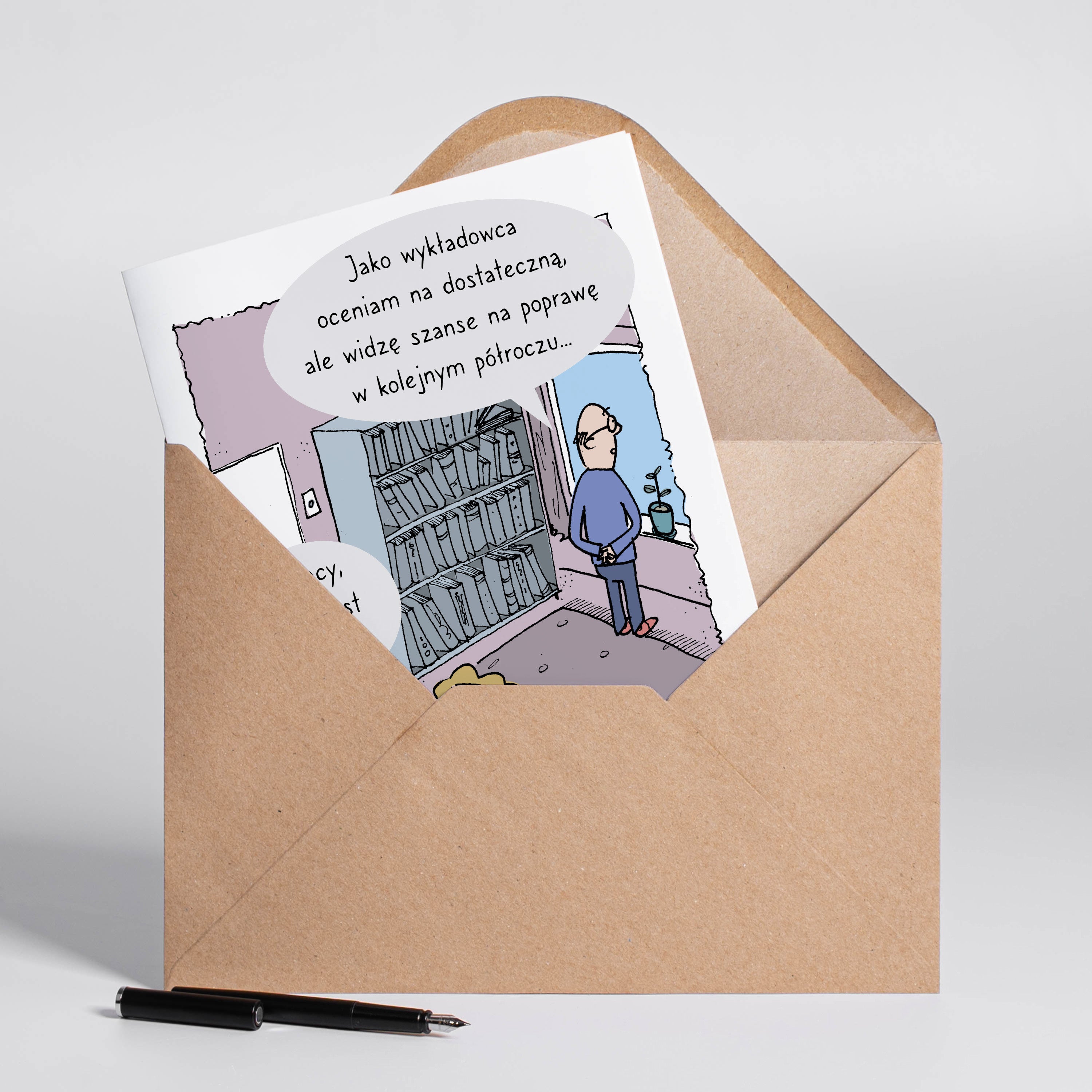 Śmieszna kartka personalizowana na prezent dla promotora A4