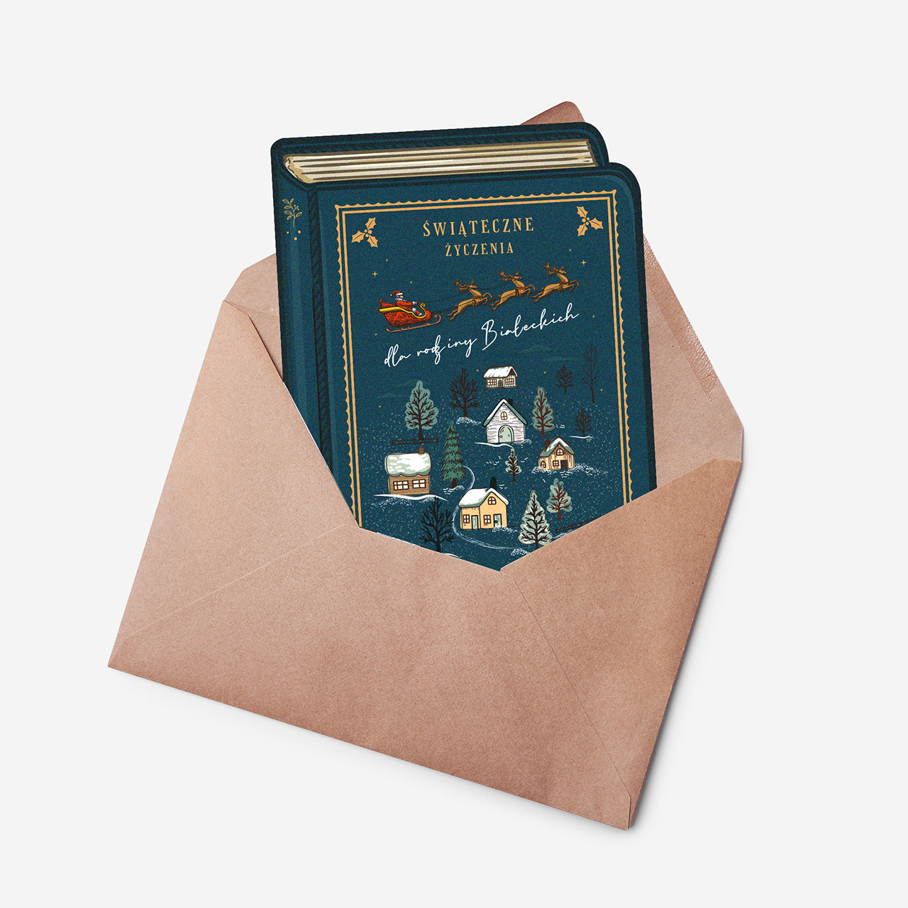 Oryginalna kartka świąteczna z życzeniami - książka