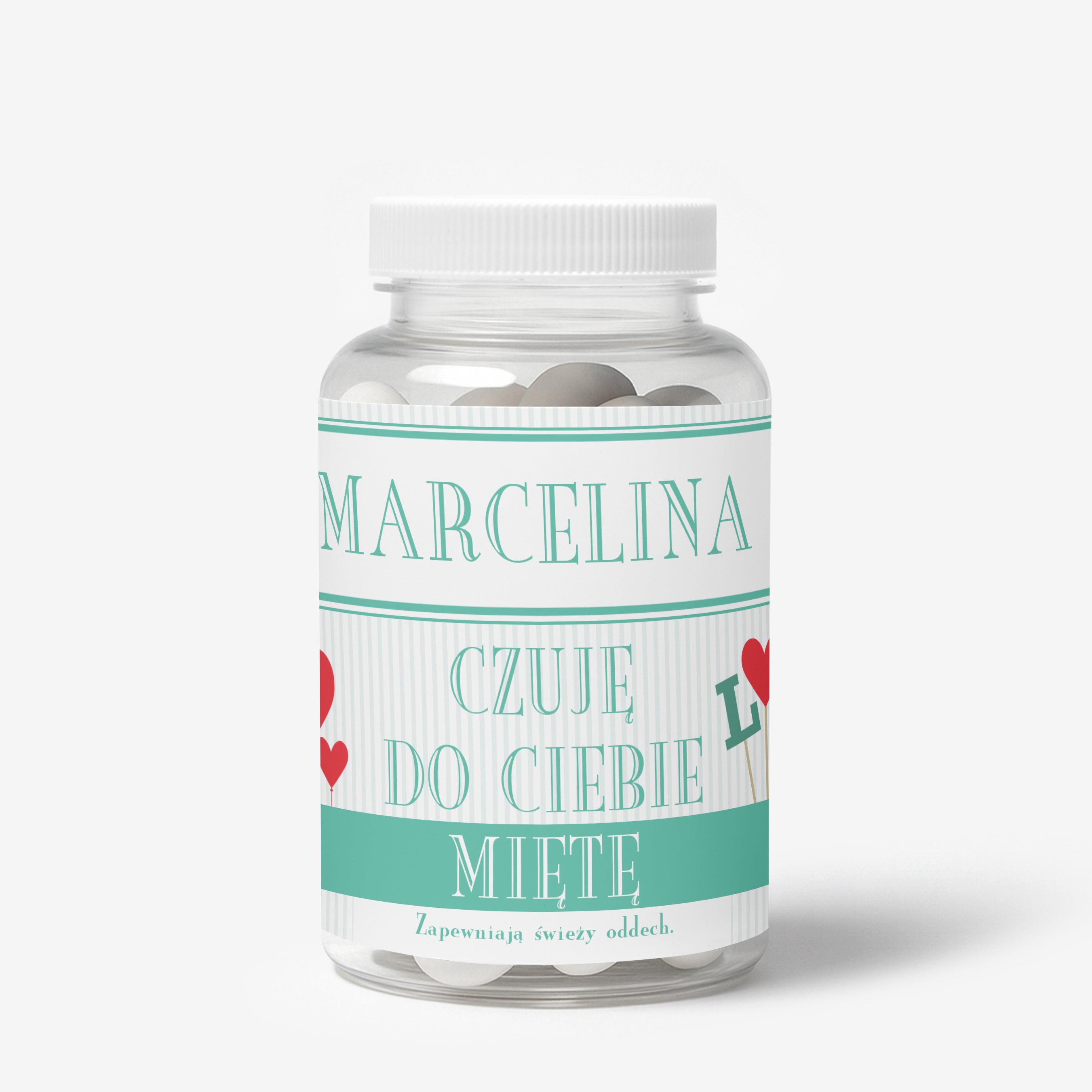 Zestaw prezentowy: miętówki + etykieta do naklejenia - prezent dla ukochanej