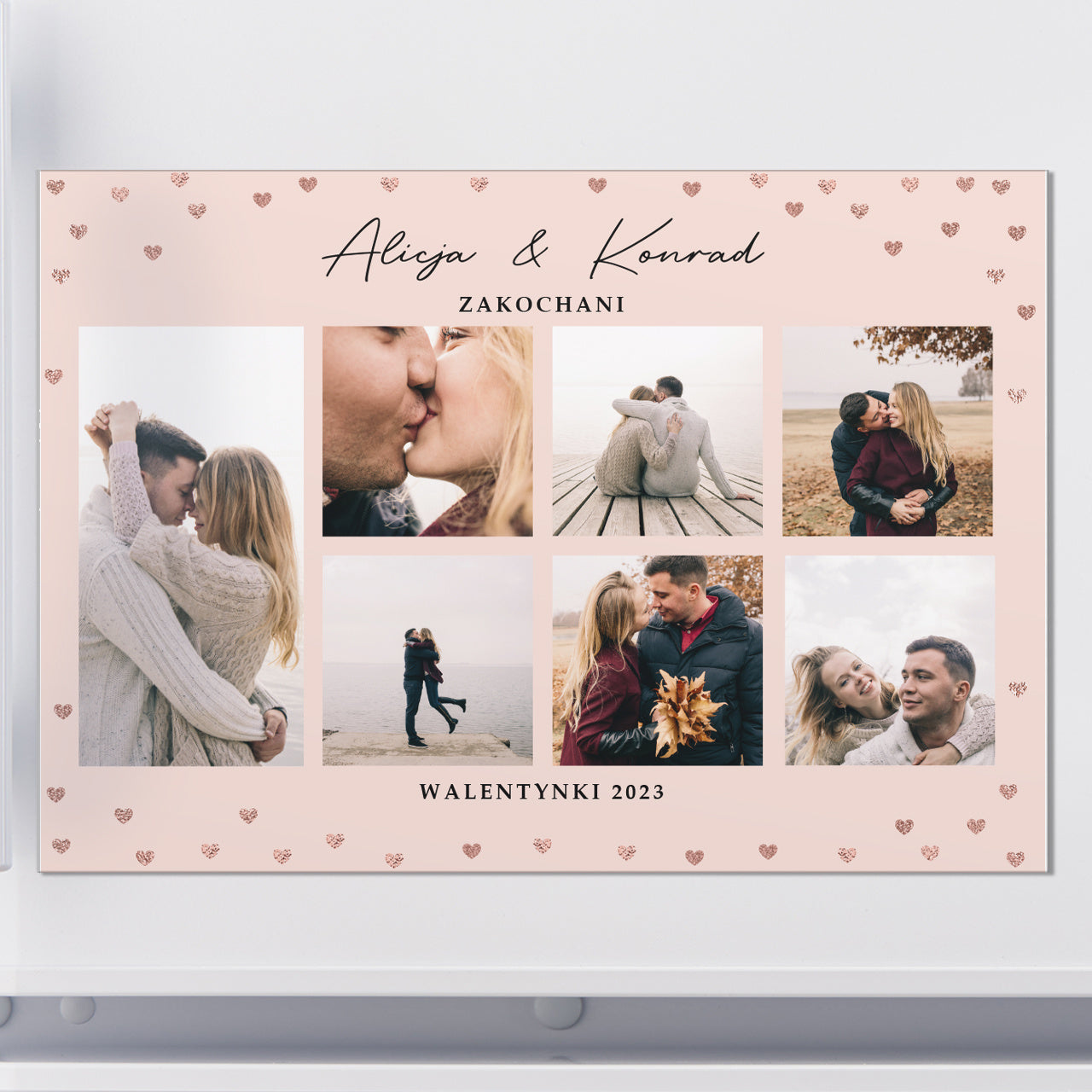 Magnes ze zdjęciami na Walentynki - zakochani