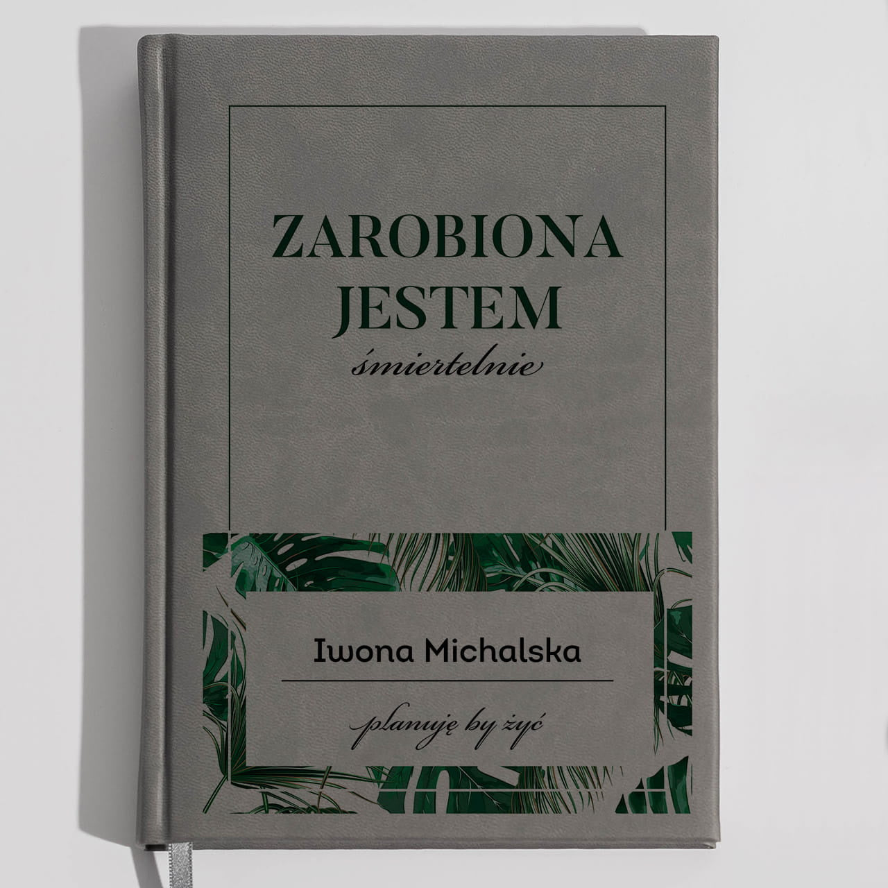 Szary planner personalizowany - prezent dla koleżanki z pracy