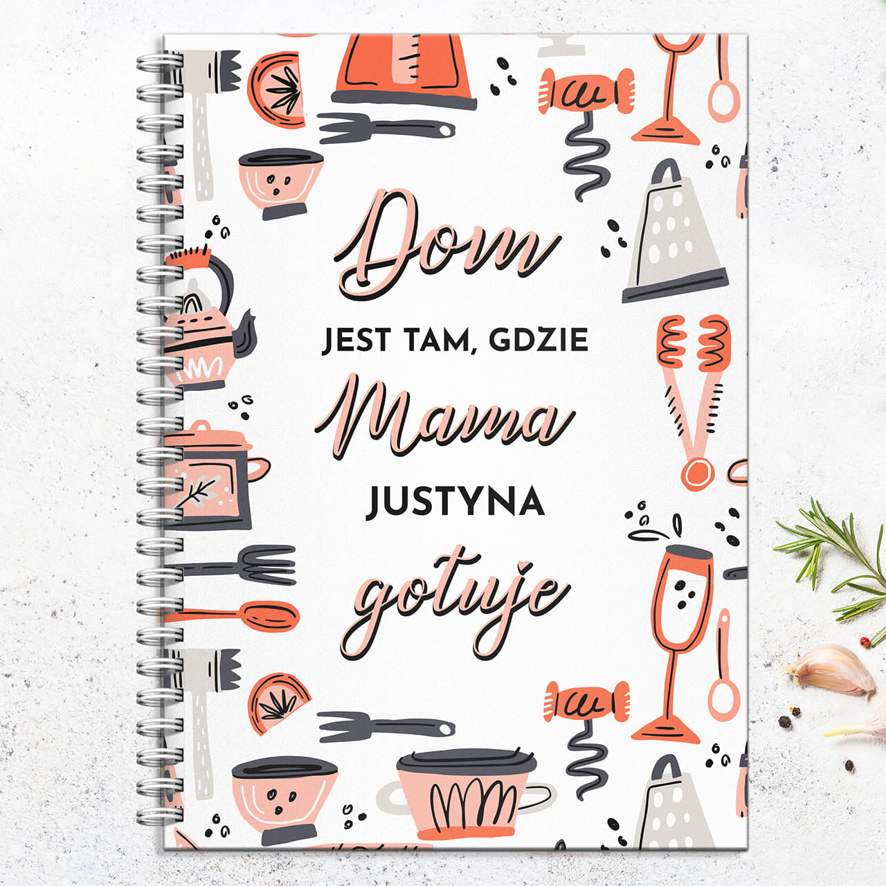 Personalizowany zeszyt na przepisy na Dzień Mamy przepiśnik personalizowany prezent dla mamy prezent na Dzień Mamy