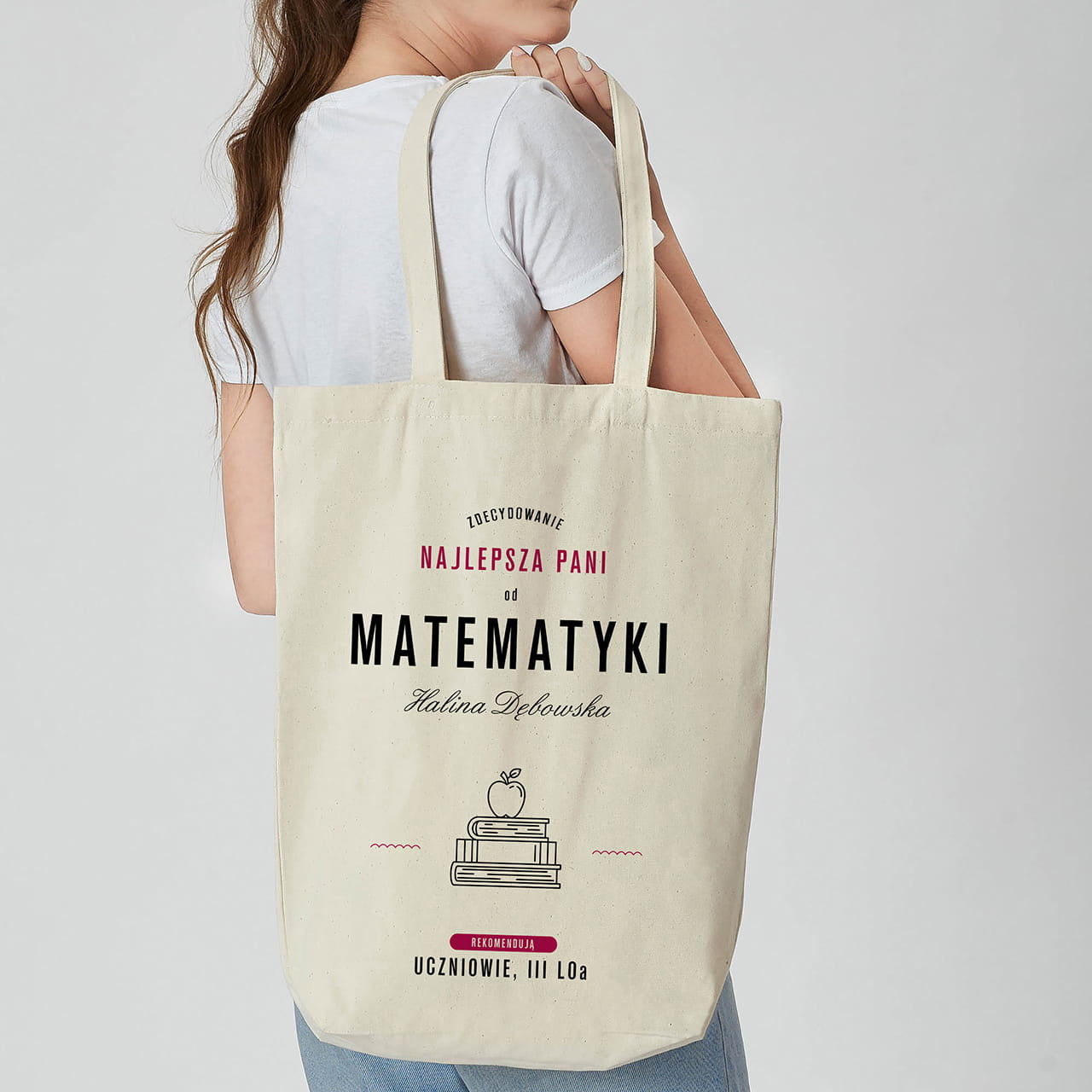 Personalizowana torba - prezent dla nauczycielki matematyki prezent na dzień nauczyciela torba dla nauczycielki