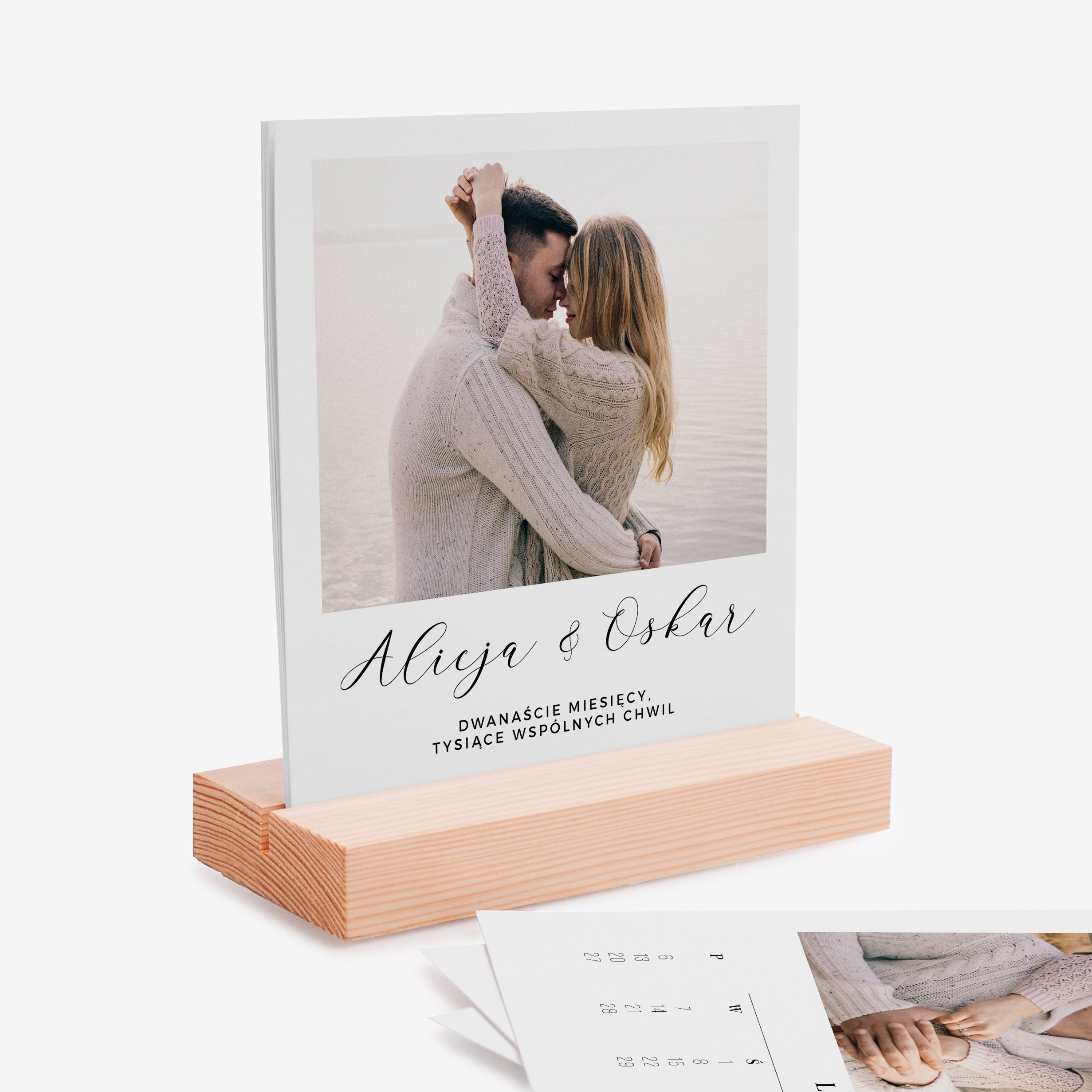 Kalendarz stojący na biurko ze zdjęciami na Rocznicę Ślubu