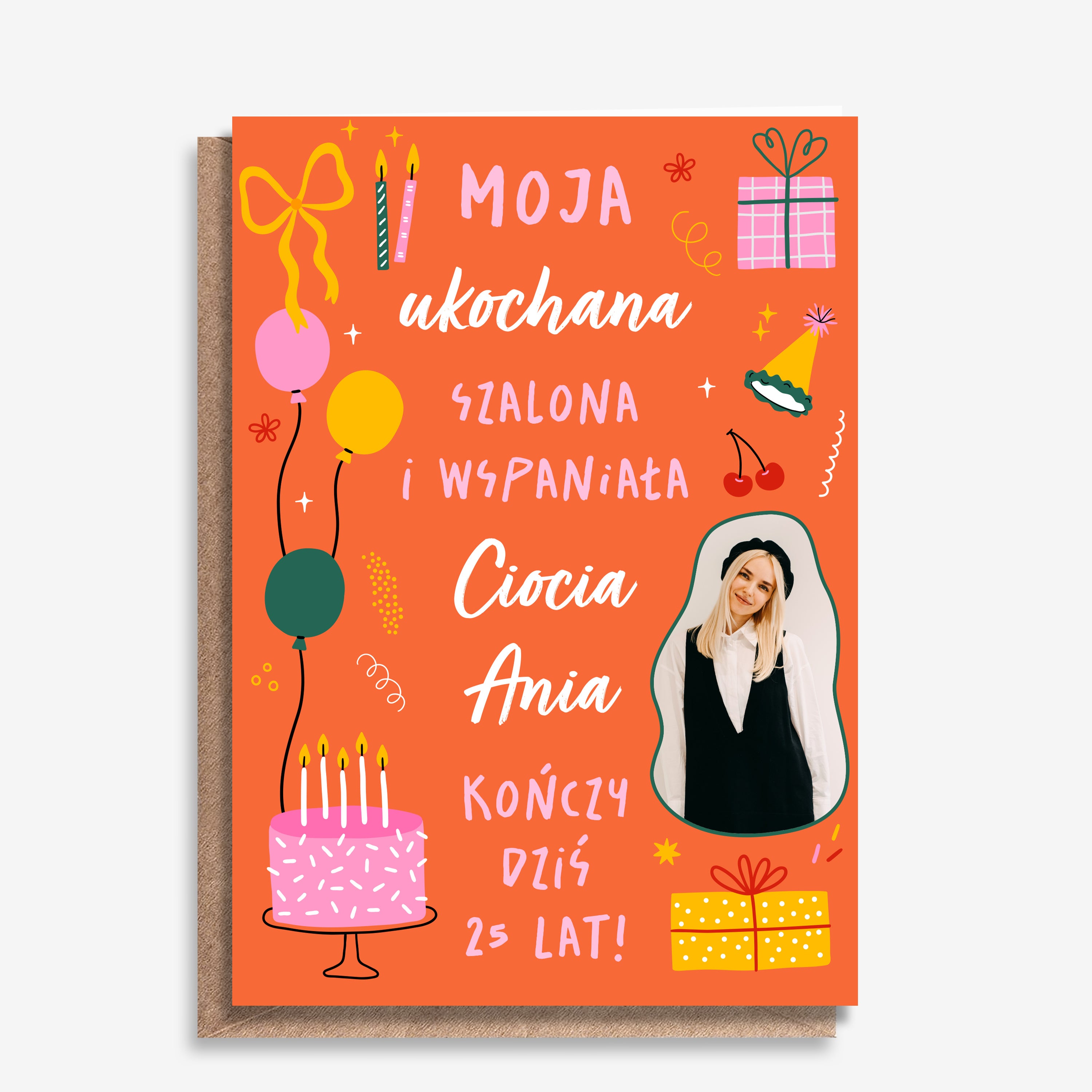 Personalizowana kartka urodzinowa dla cioci kartka personalizowana kartka urodzinowa dla cioci