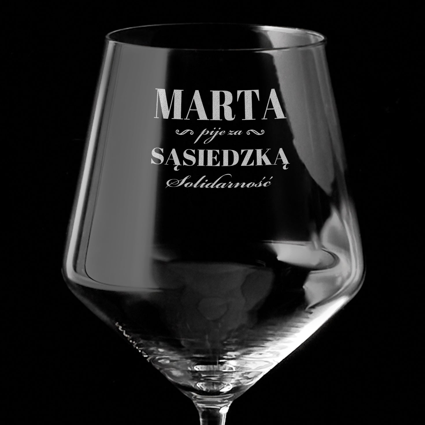 Personalizowany kieliszek do wina XXL - prezent dla sąsiadki