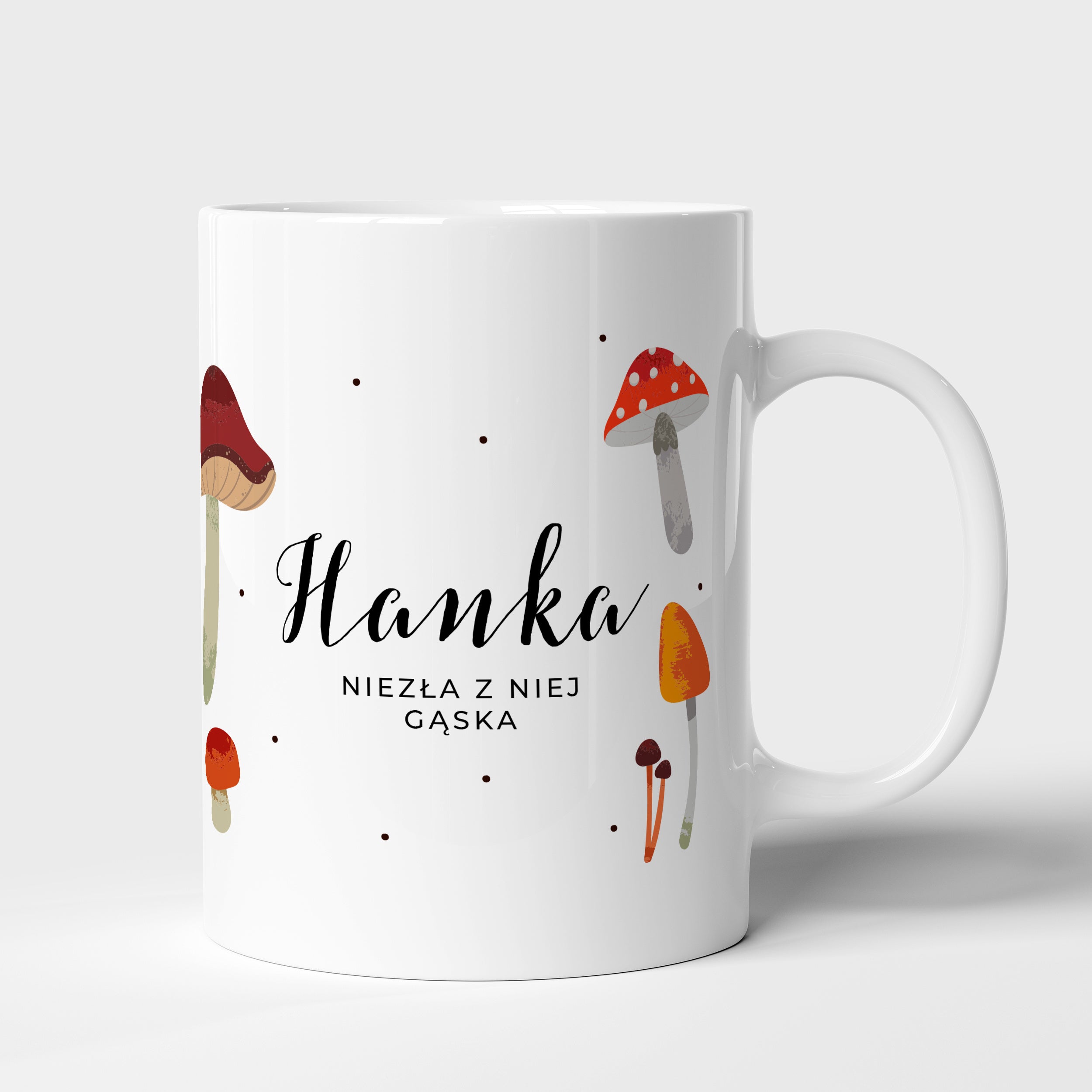 Imienny kubek na upominek dla grzybiarza prezent dla grzybiarza personalizowany kubek z imieniem