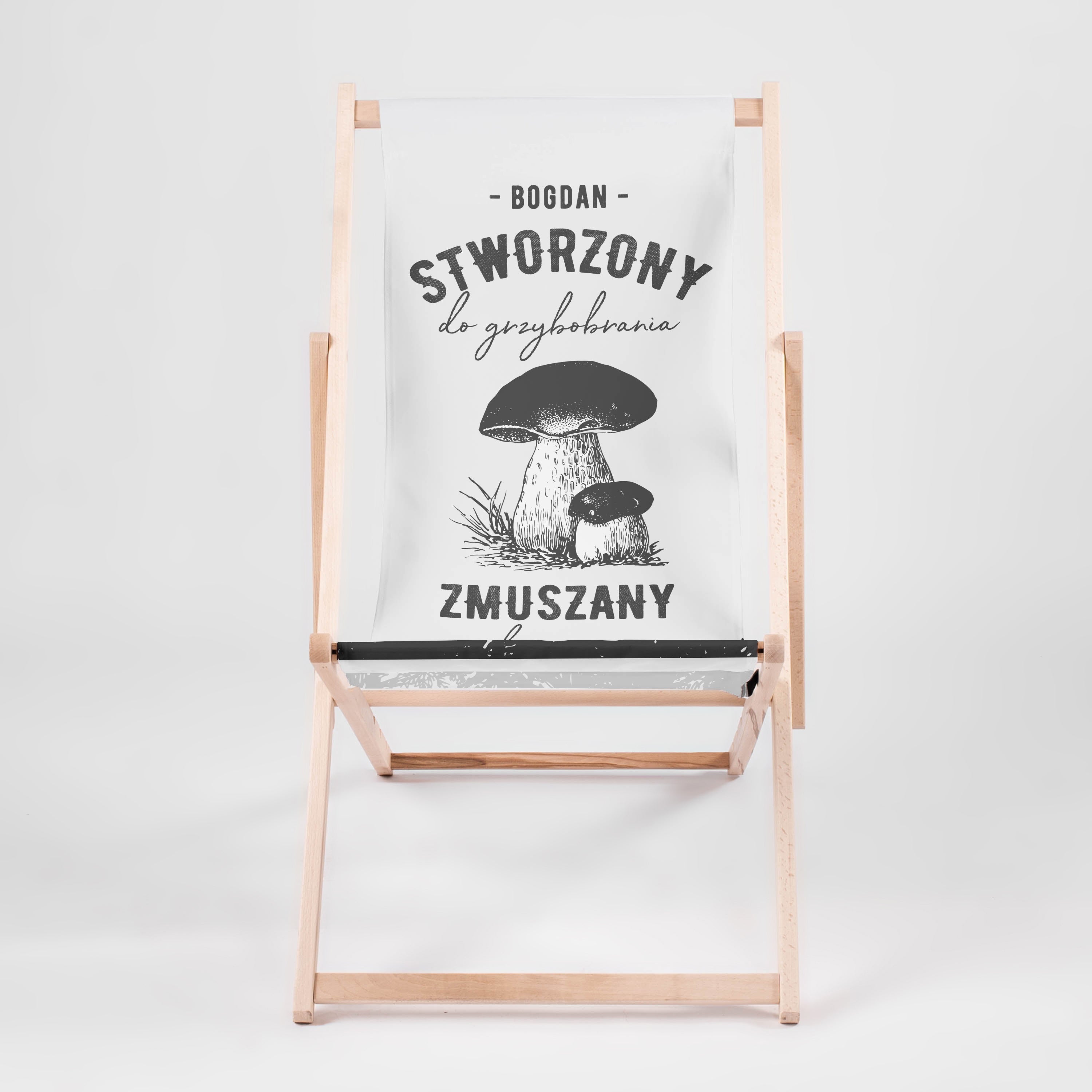 Personalizowany leżak dla grzybiarza leżak ogrodowy prezent dla grzybiarza leżak personalizowany