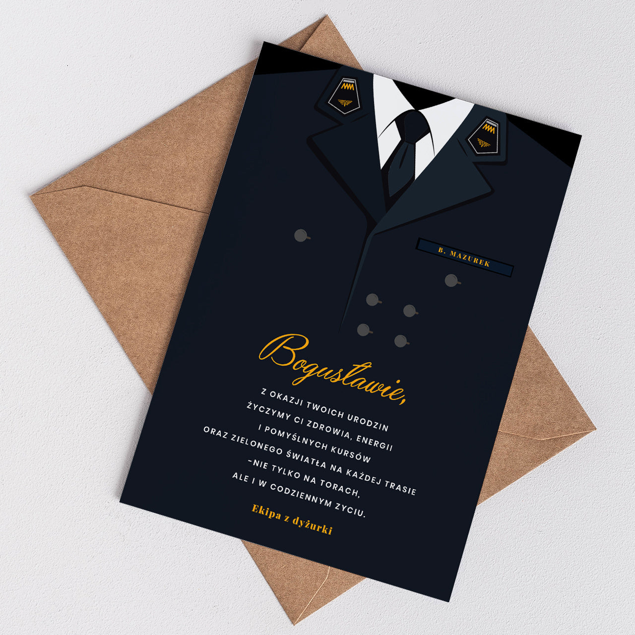 Kartka dla kolejarza prezent dla kolejarza kartka urodzinowa