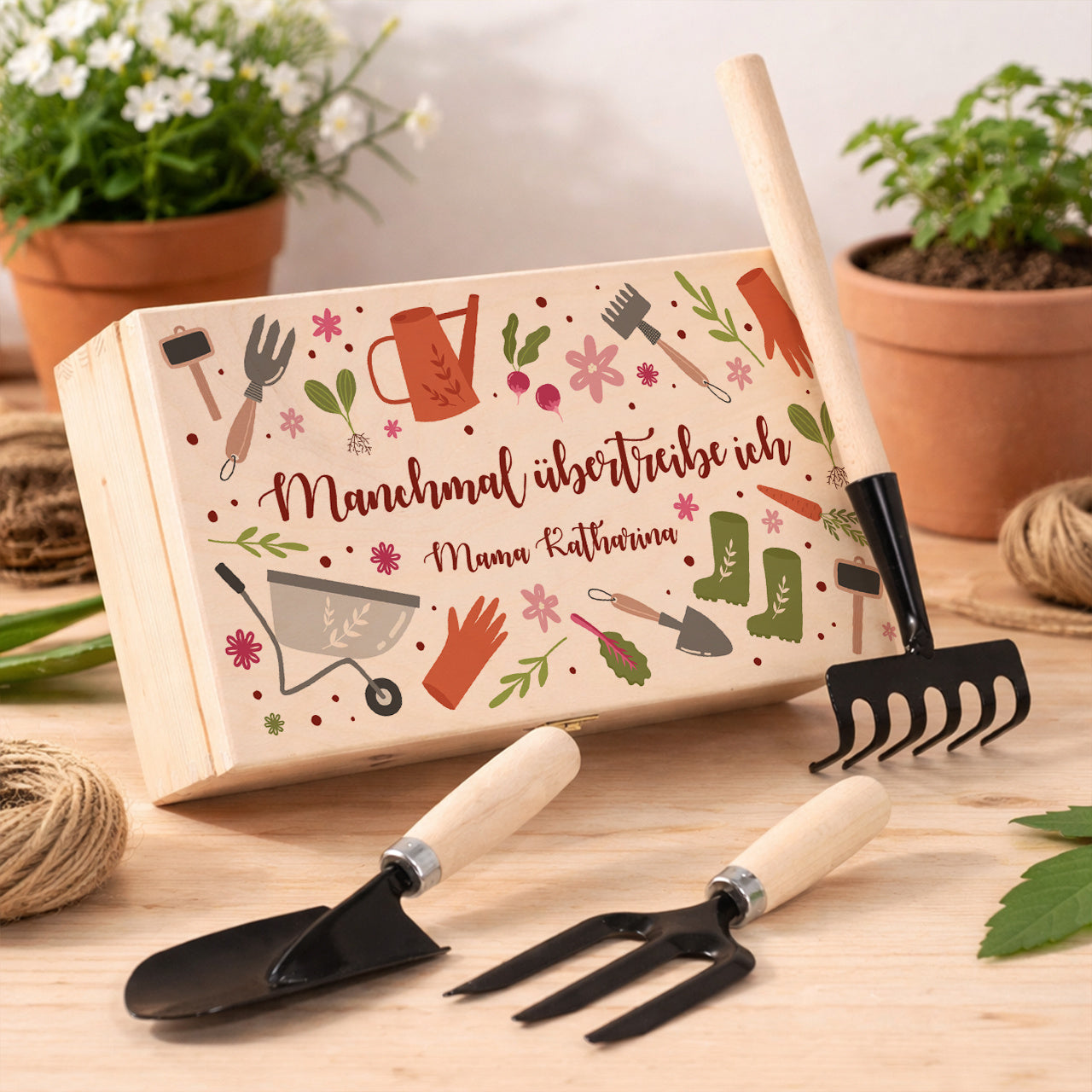 Personalisiertes Gartenwerkzeug - Set für Mama