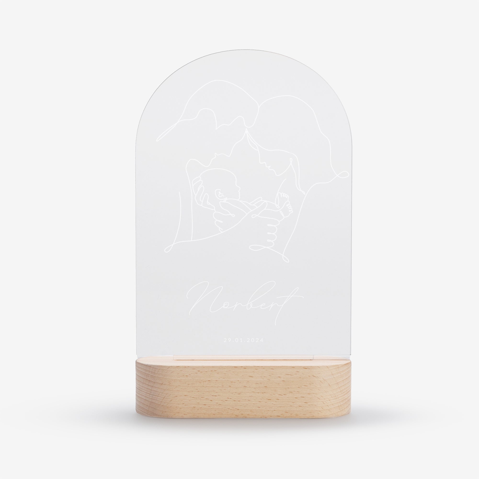 Lampka led z personalizacją - prezent dla młodych rodziców