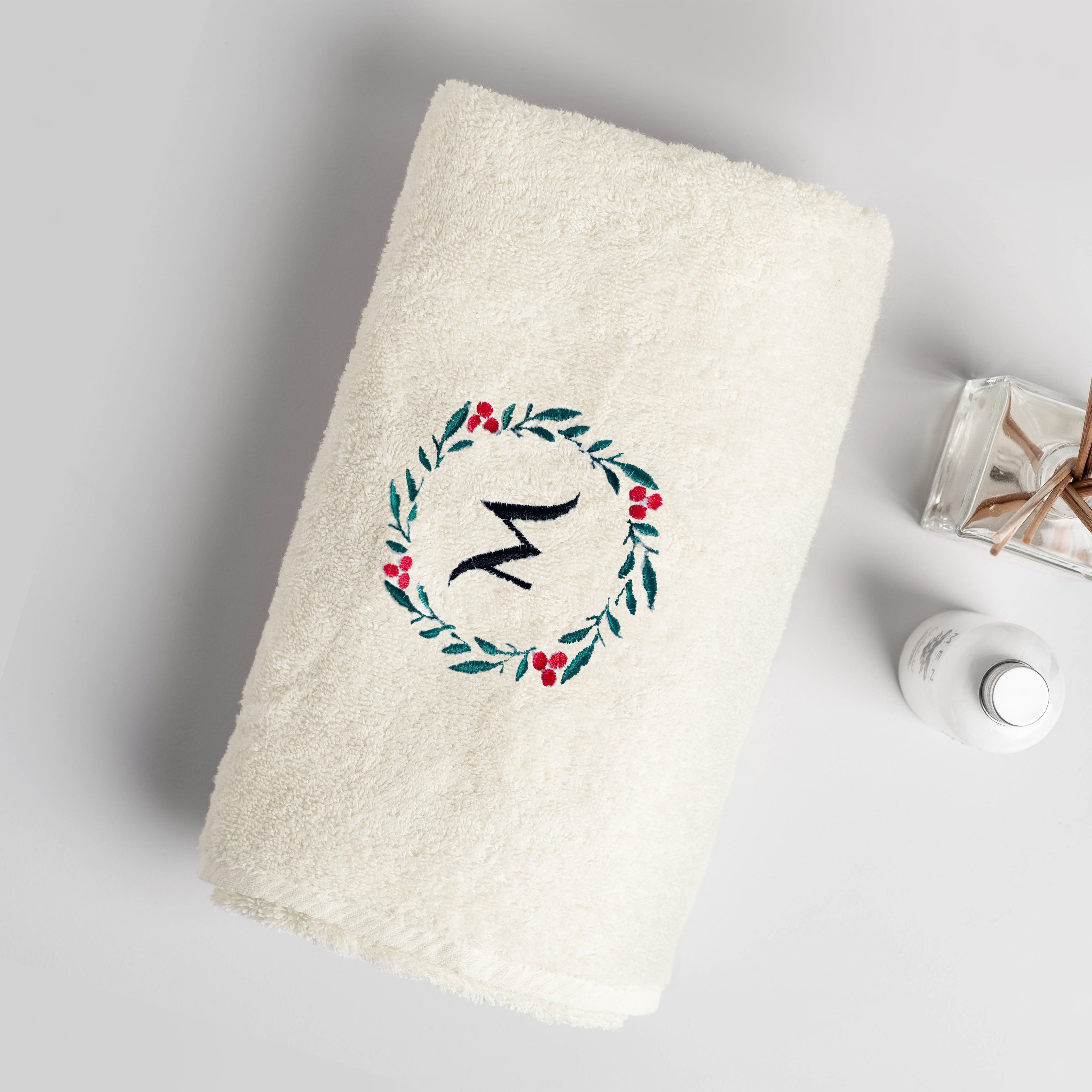 Personalizowany ręcznik świąteczny z monogramem