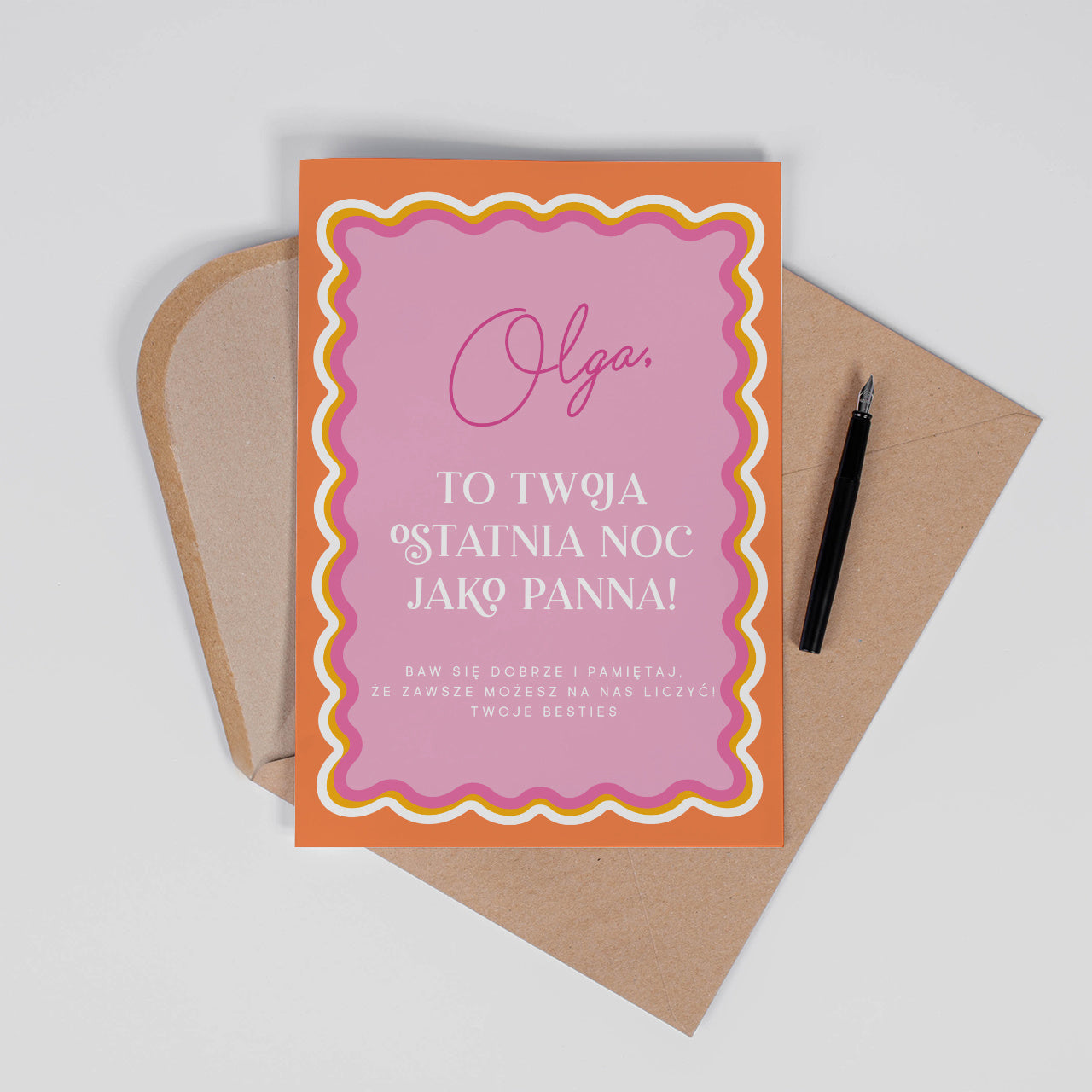 Personalizowana kartka dla przyjaciółki na Wieczór Panieński