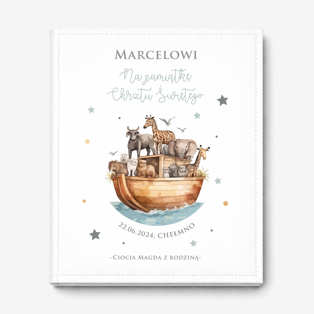 Album na chrzest od matki chrzestnej - Arka Noego