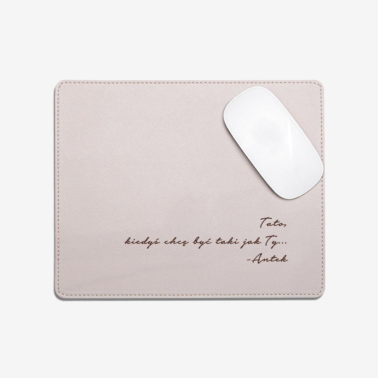 Beżowa podkładka na biurko - personalizowany prezent dla taty do biura