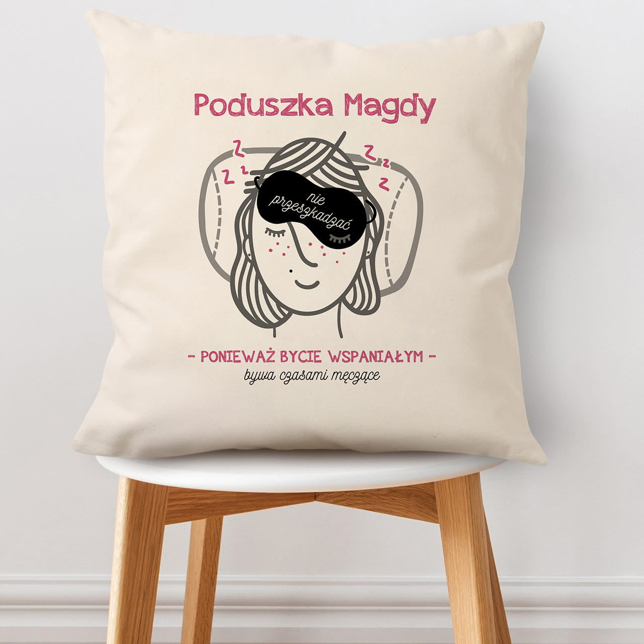 Personalizowana poduszka śpiocha - śmieszny prezent dla niej