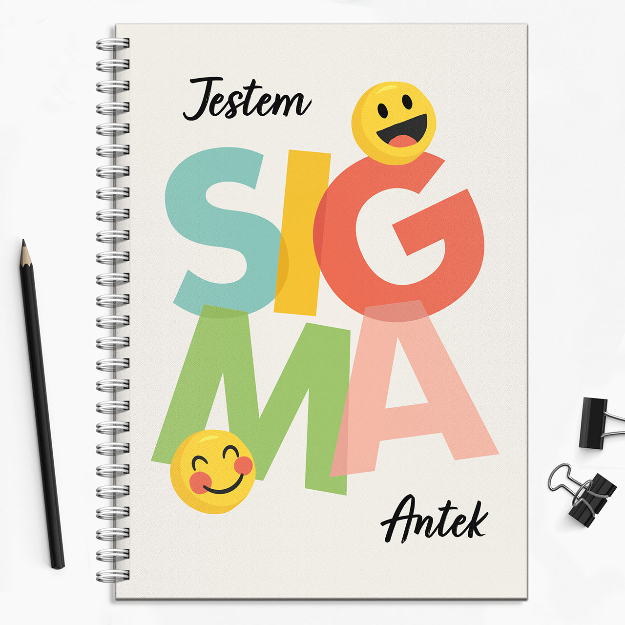 Personalizowany notatnik dla nastolatka – sigma notatnik SIGMA notatnik z imieniem 