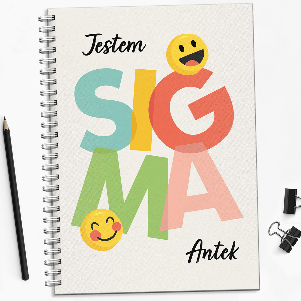 Personalizowany notatnik dla nastolatka – sigma notatnik SIGMA notatnik z imieniem 