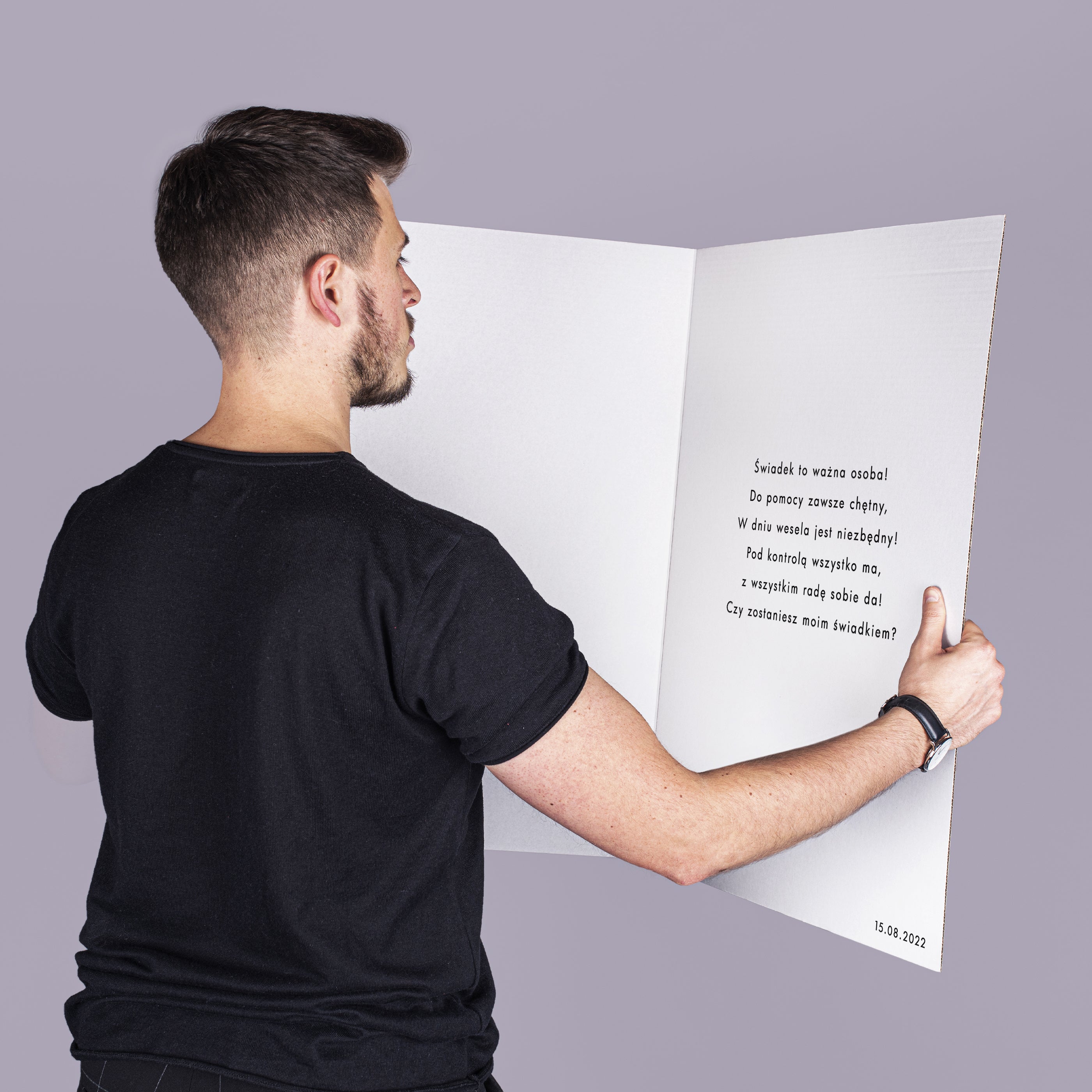 Kartka z prośbą o świadkowanie - ze zdjęciem A4 personalizowana kartka dla świadka ze zdjęciem